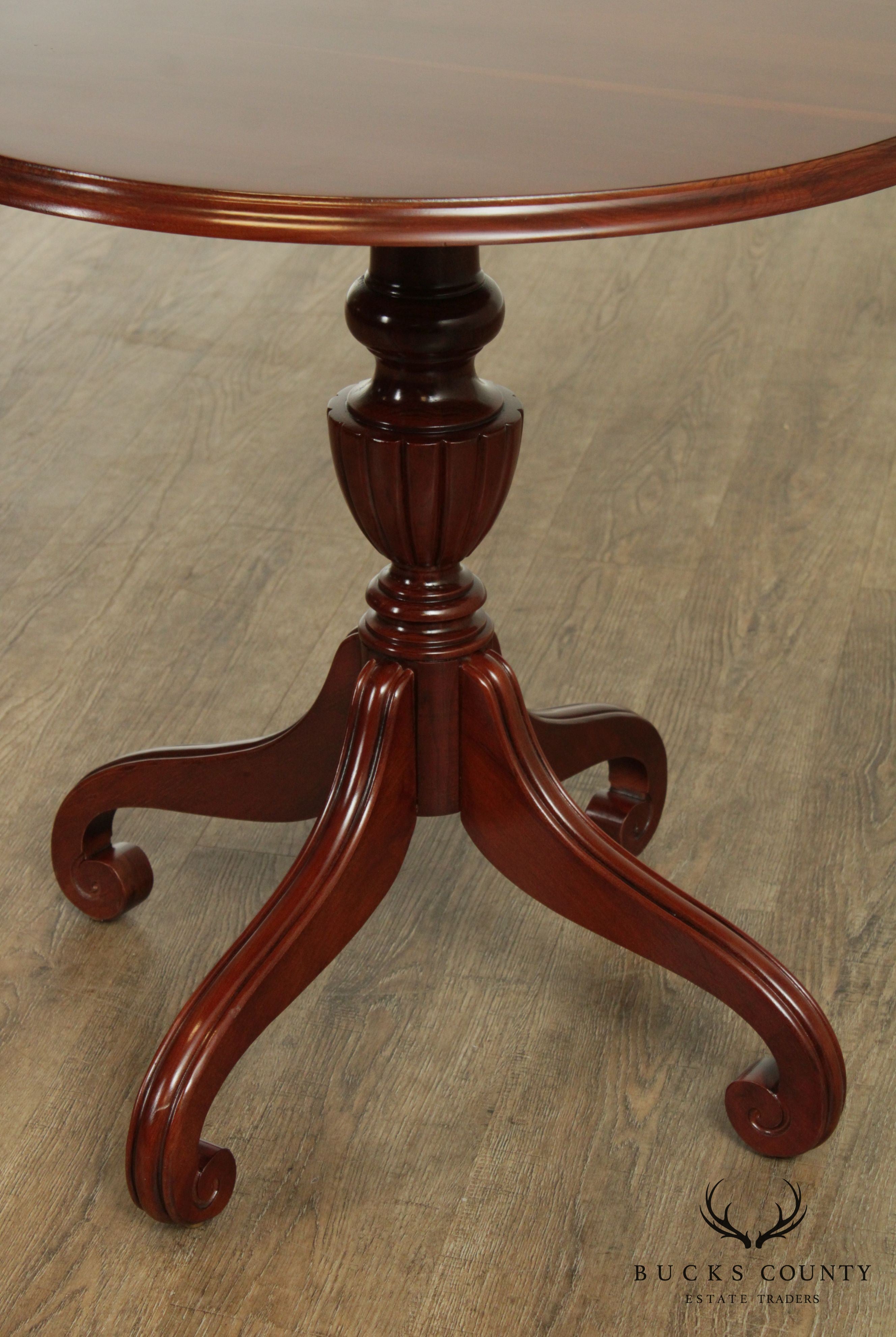 Ethan Allen Georgian Court Round Cherry Pedestal Side Table