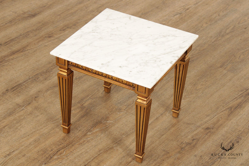 French Louis XVI Set of Three Marble Top Nesting Tables