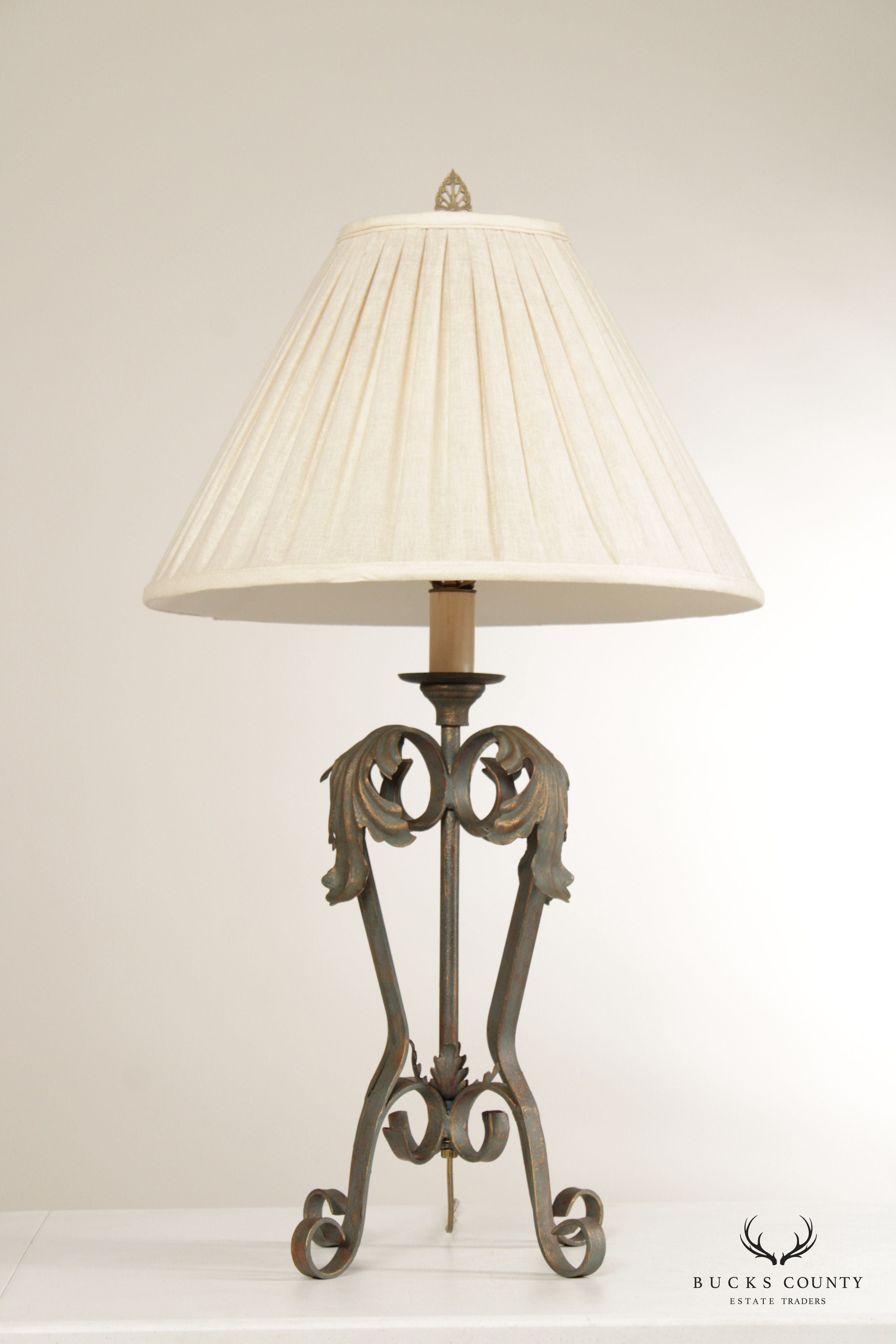 Ethan Allen Wrought Iron Table Lamp with Shade