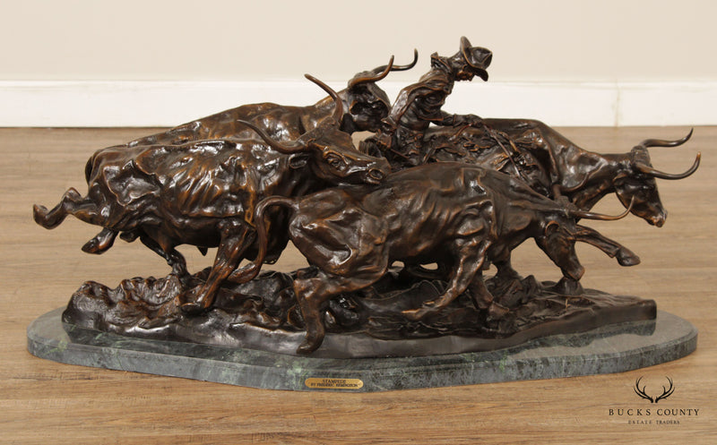 Frederic Remington 'Stampede' Monumental Bronze Sculpture