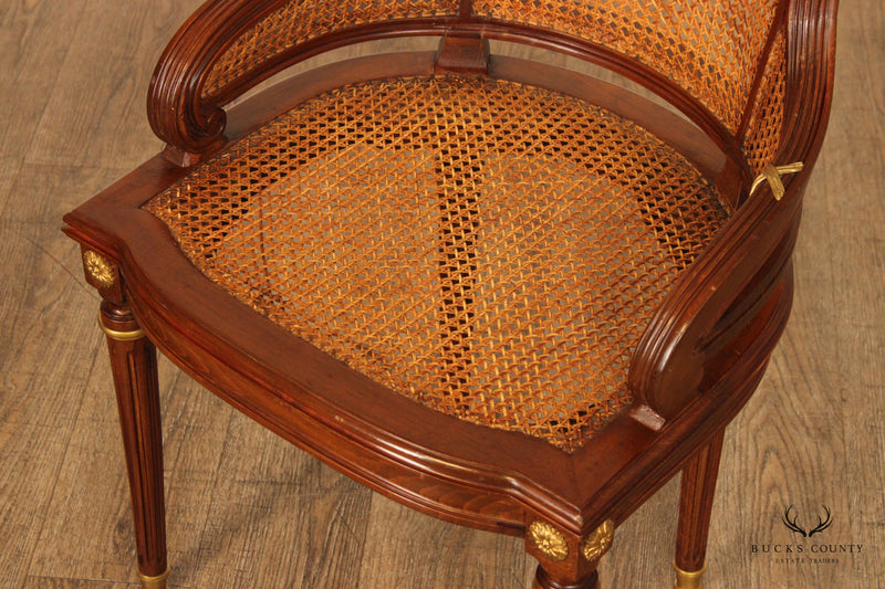 French Louis XVI Style Caned Armchair