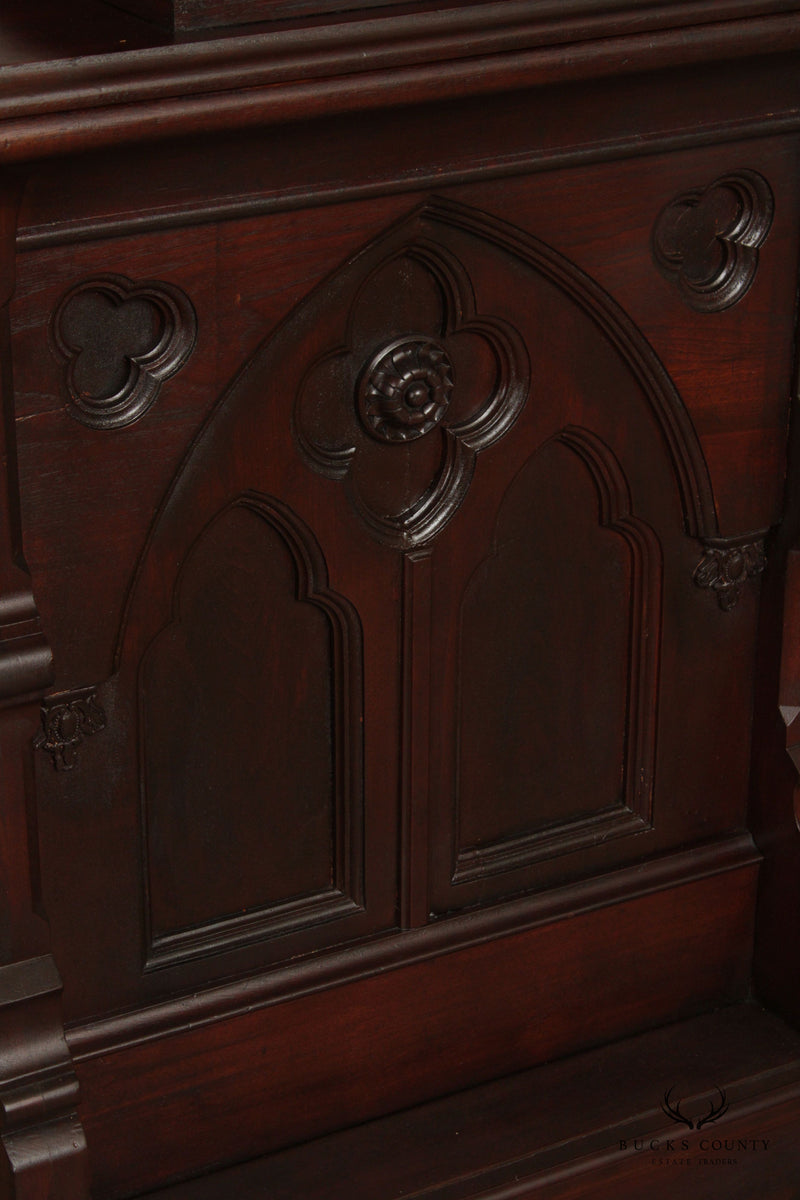 Gothic Revival Carved Walnut Podium