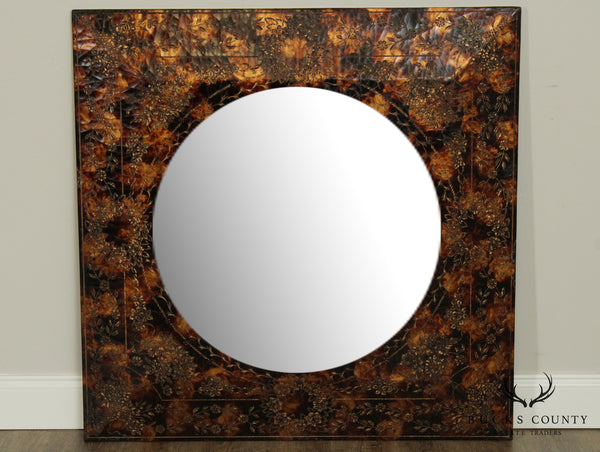 Maitland Smith Faux Tortise Shell Painted Wall Mirror