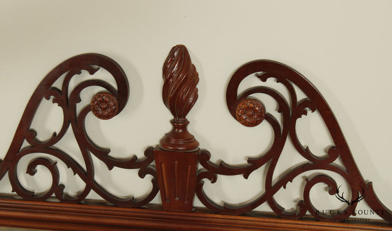 Chippendale Style Mahogany Pierced Fretwork Carved Wall Mirror