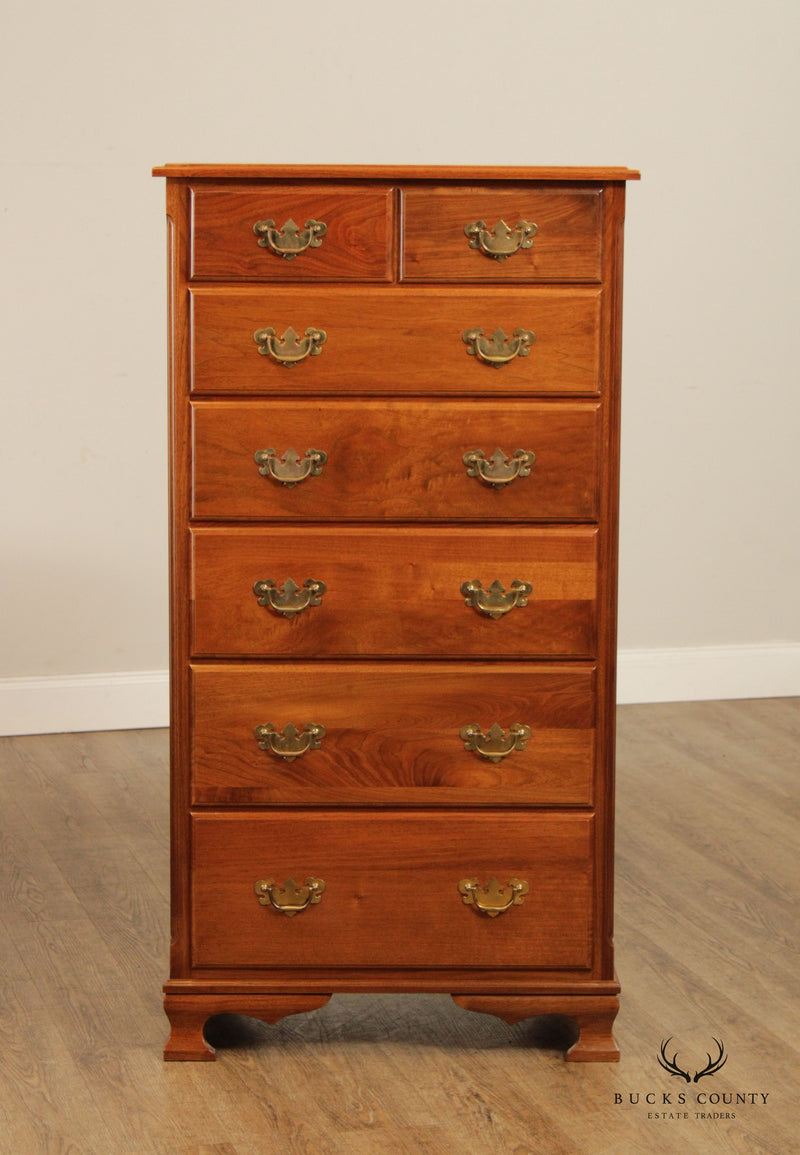 Chippendale Style Custom Crafted Solid Walnut Tall Chest