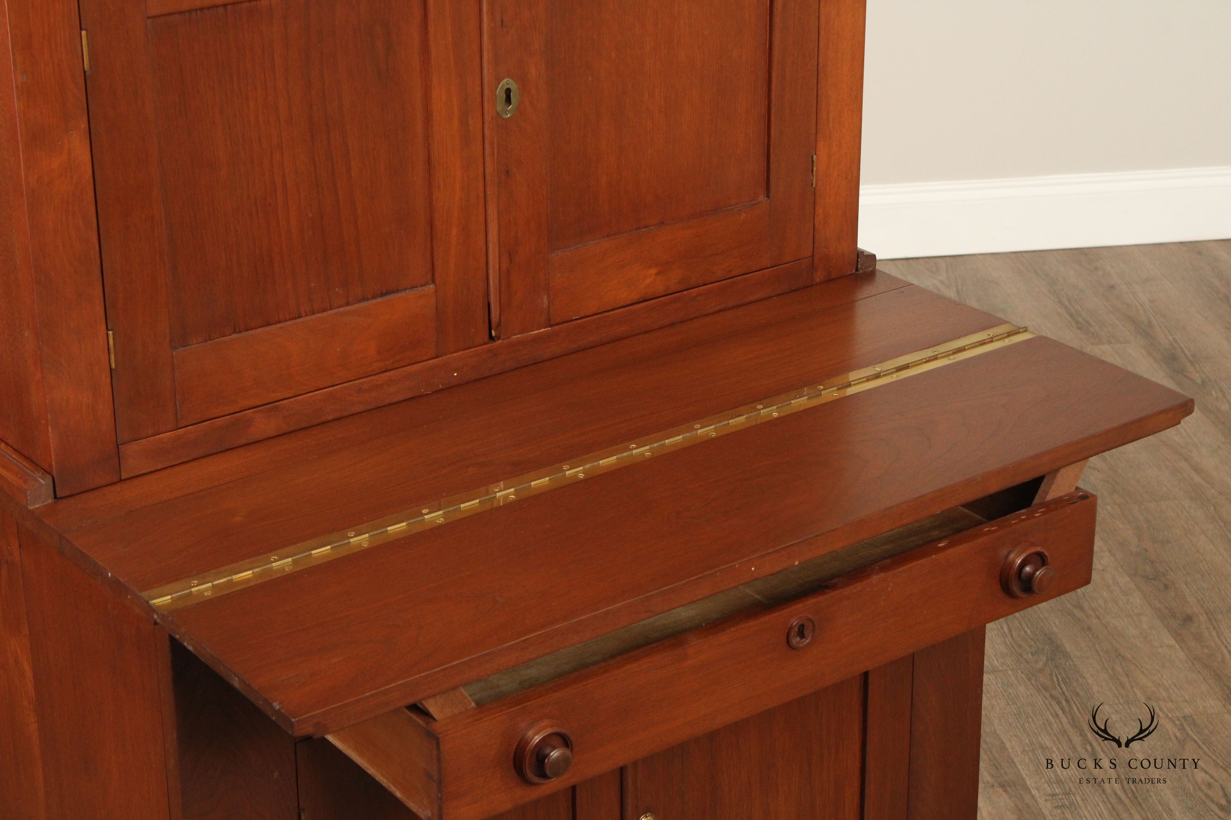 Antique American Walnut Secretary Bookcase