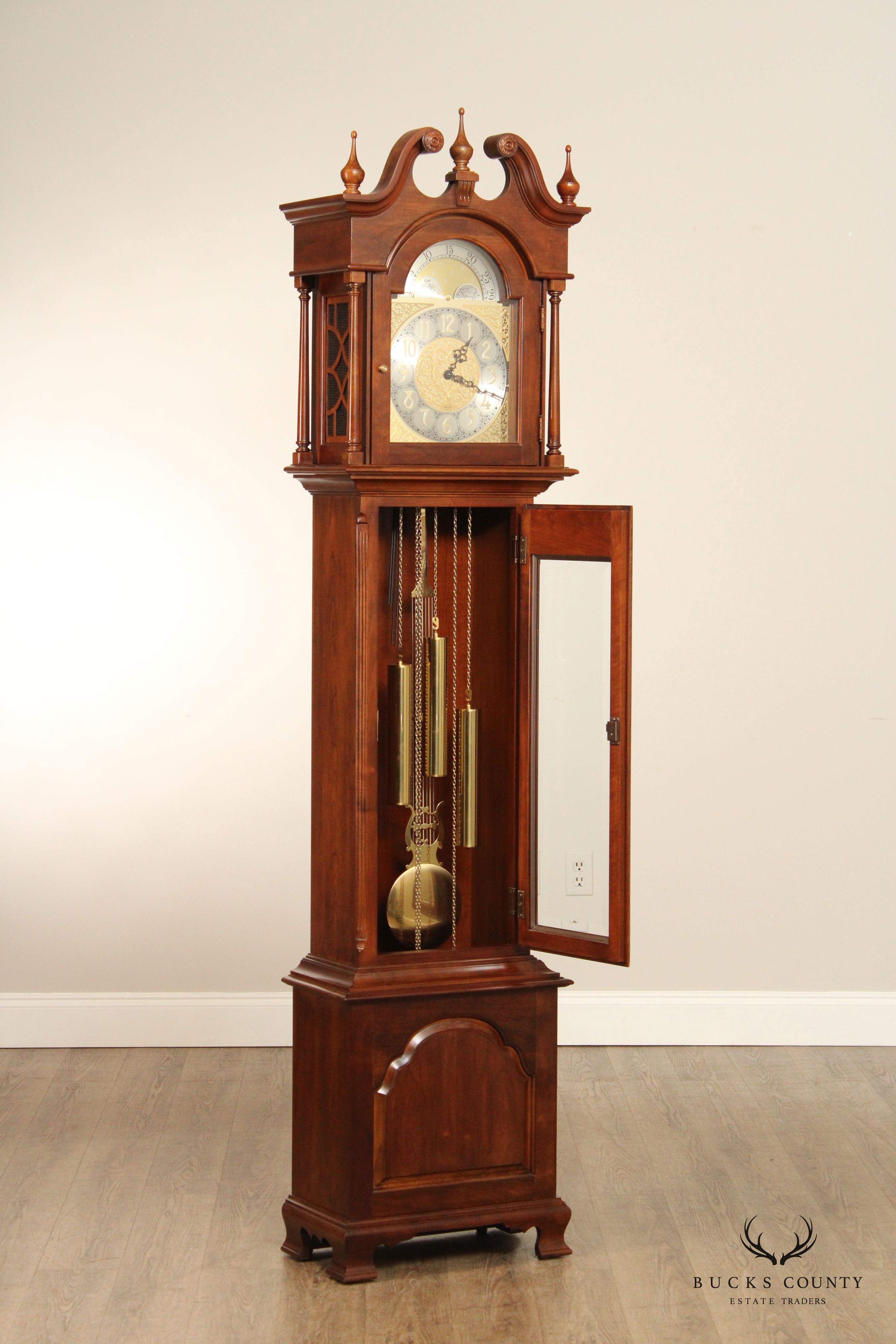 Ethan Allen Chippendale Style Cherry Grandfather Clock