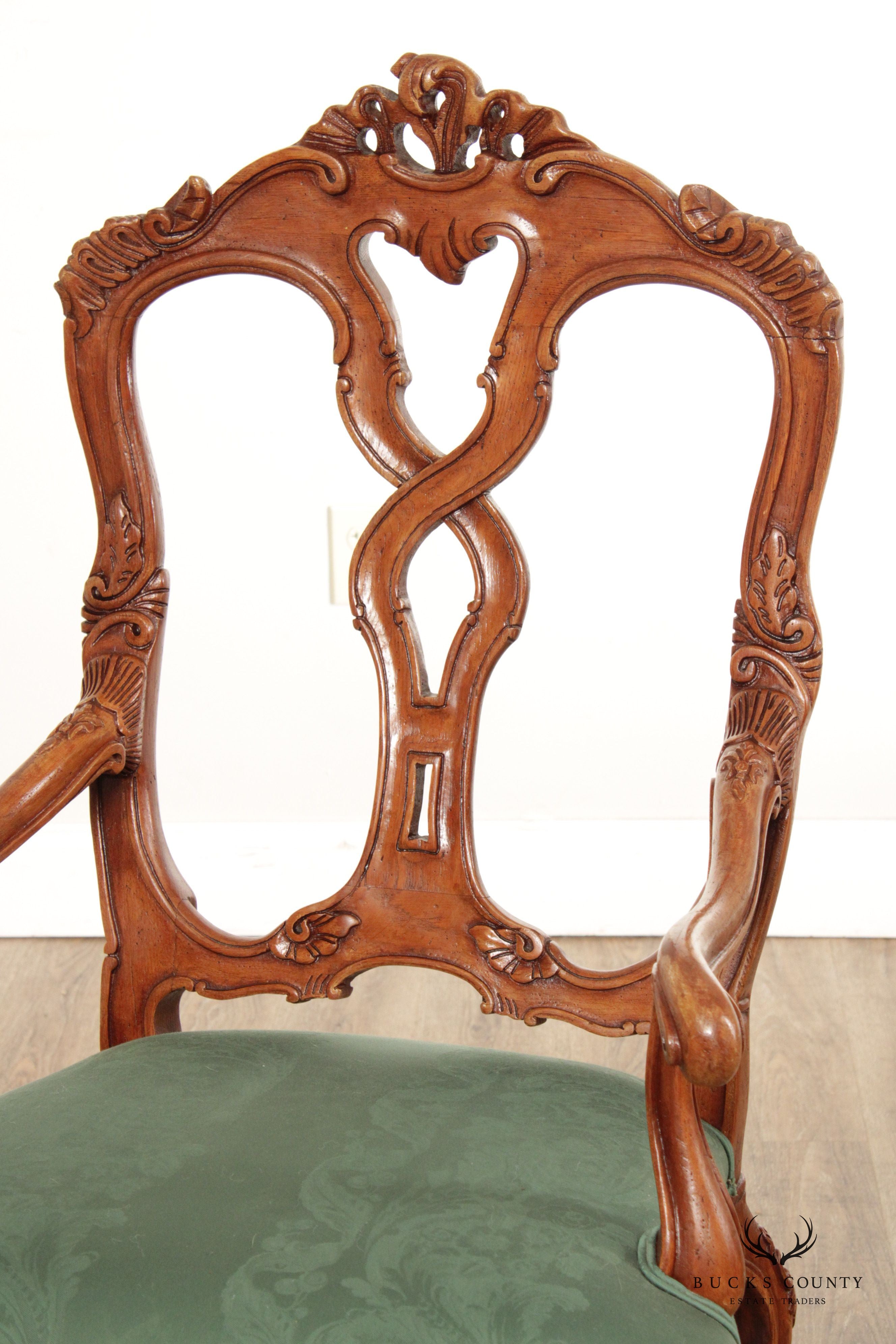 Interior Crafts Rococo Style Carved Armchair