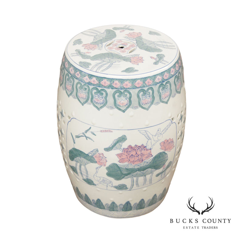 Chinoiserie Decorated Porcelain Garden Stool