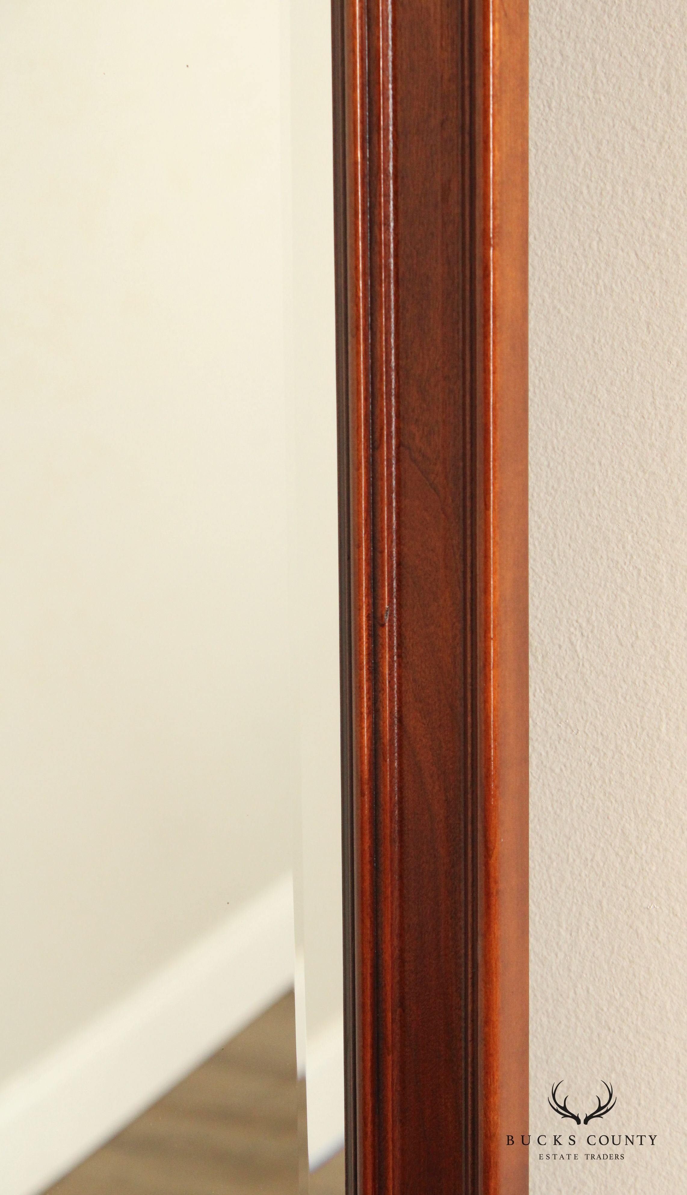 Chippendale Style Vintage Mahogany Fretwork Beveled Wall Mirror