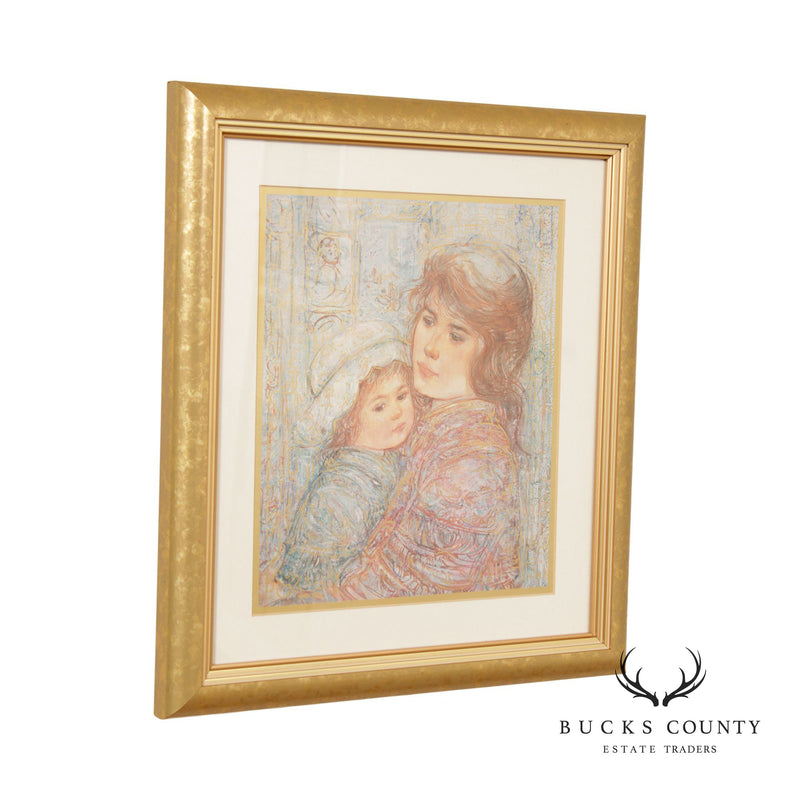 Edna Hibel 'The Bonnet' Golden Laurels Collection Embellished Print