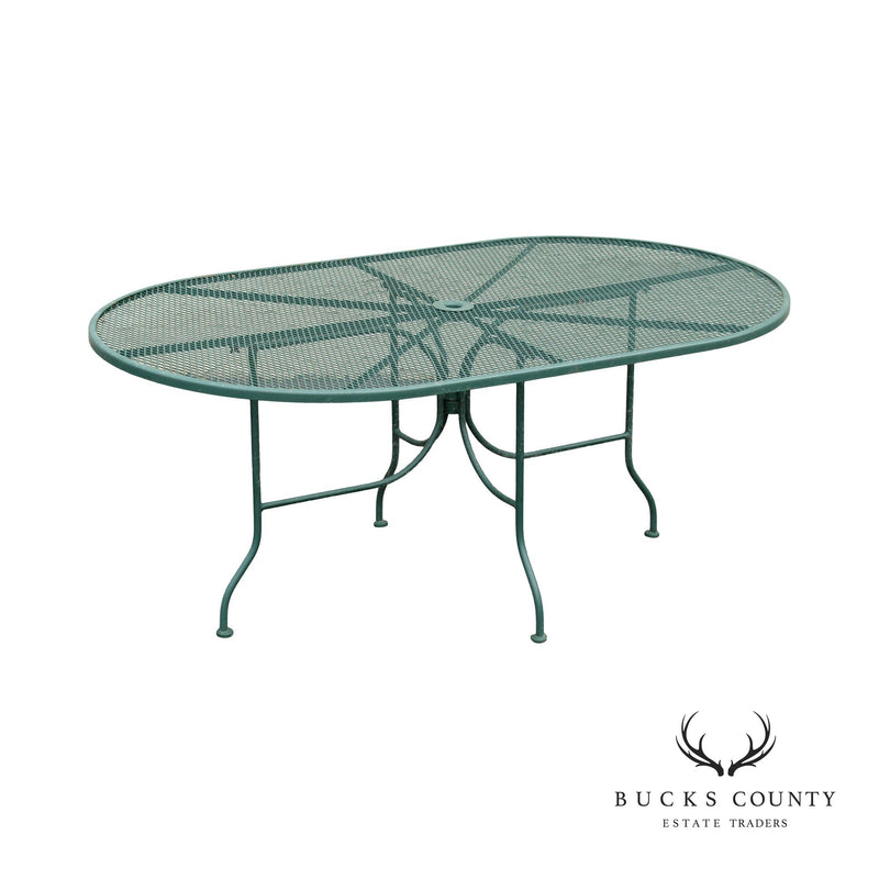 Mid Century Modern Oval Wrought Iron Outdoor Patio Dining Table Bucks County Estate Traders