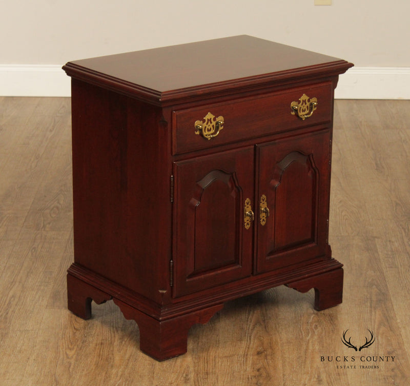 Knob Creek Chippendale Style Pair of Cherry Nightstands