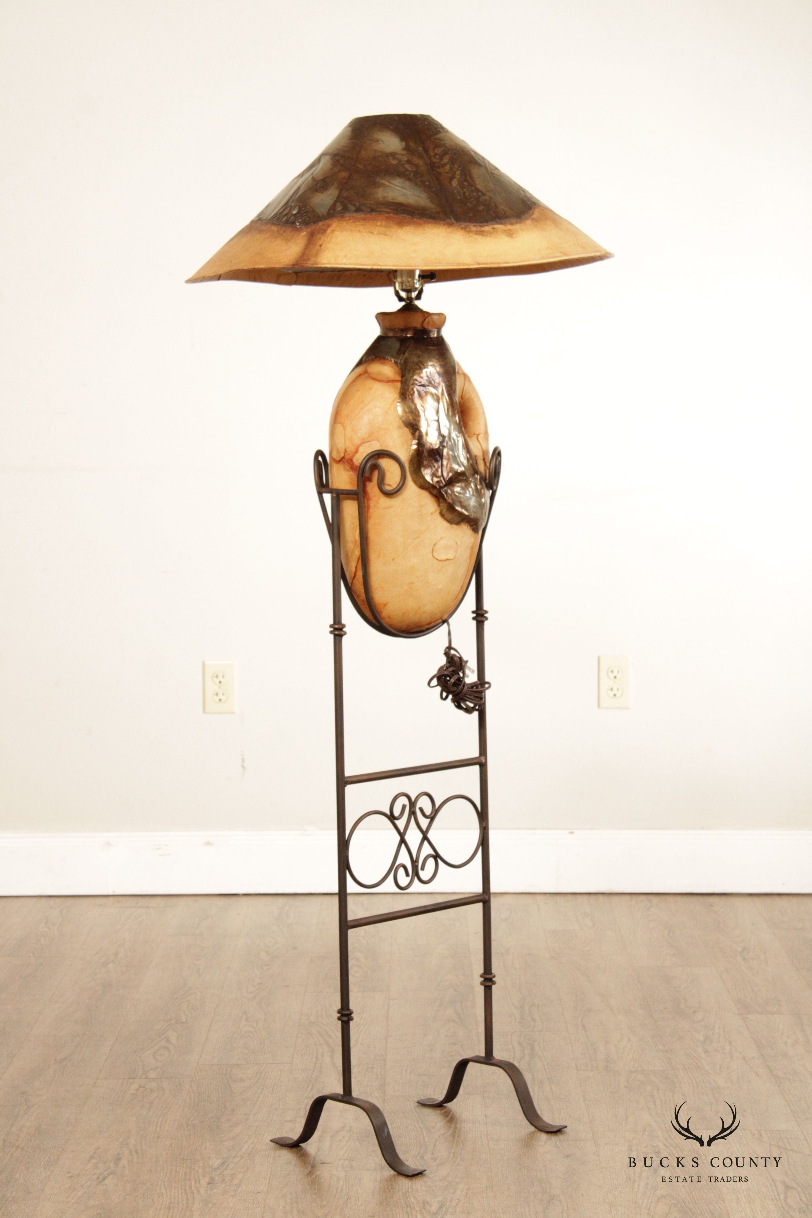 Rustic Style Studio Crafted Sculptural Floor Lamp