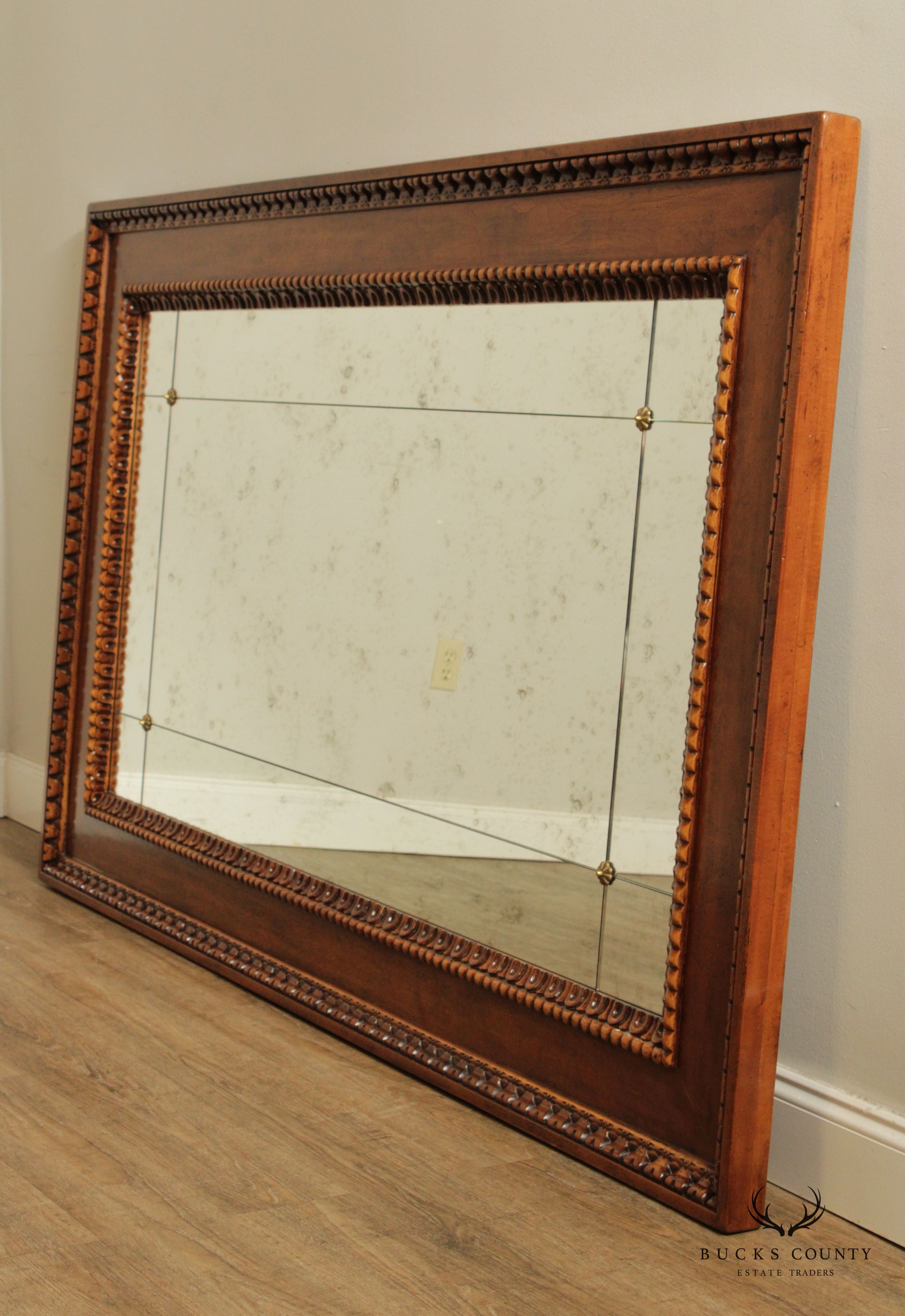 Regency Style Large Carved Frame Segmented Mantel Mirror