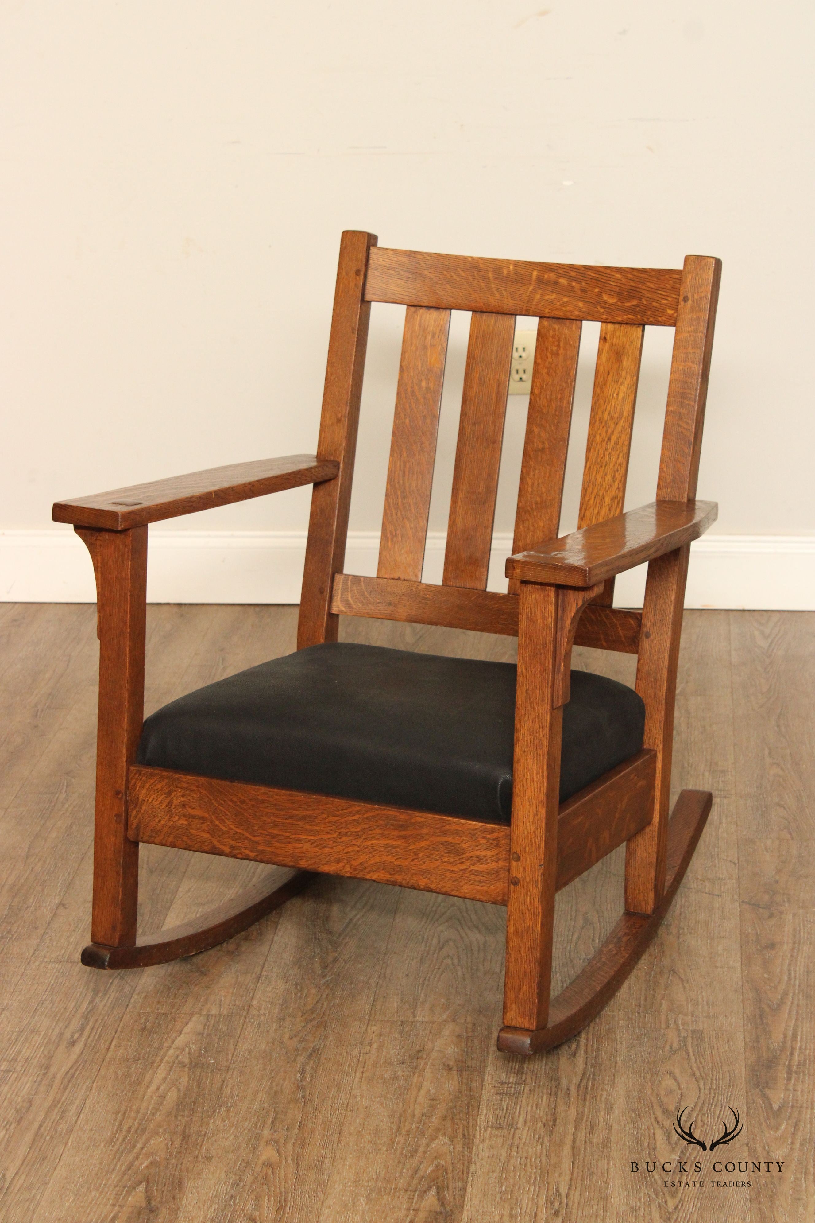 Antique Mission Style Oak Rocking Chair