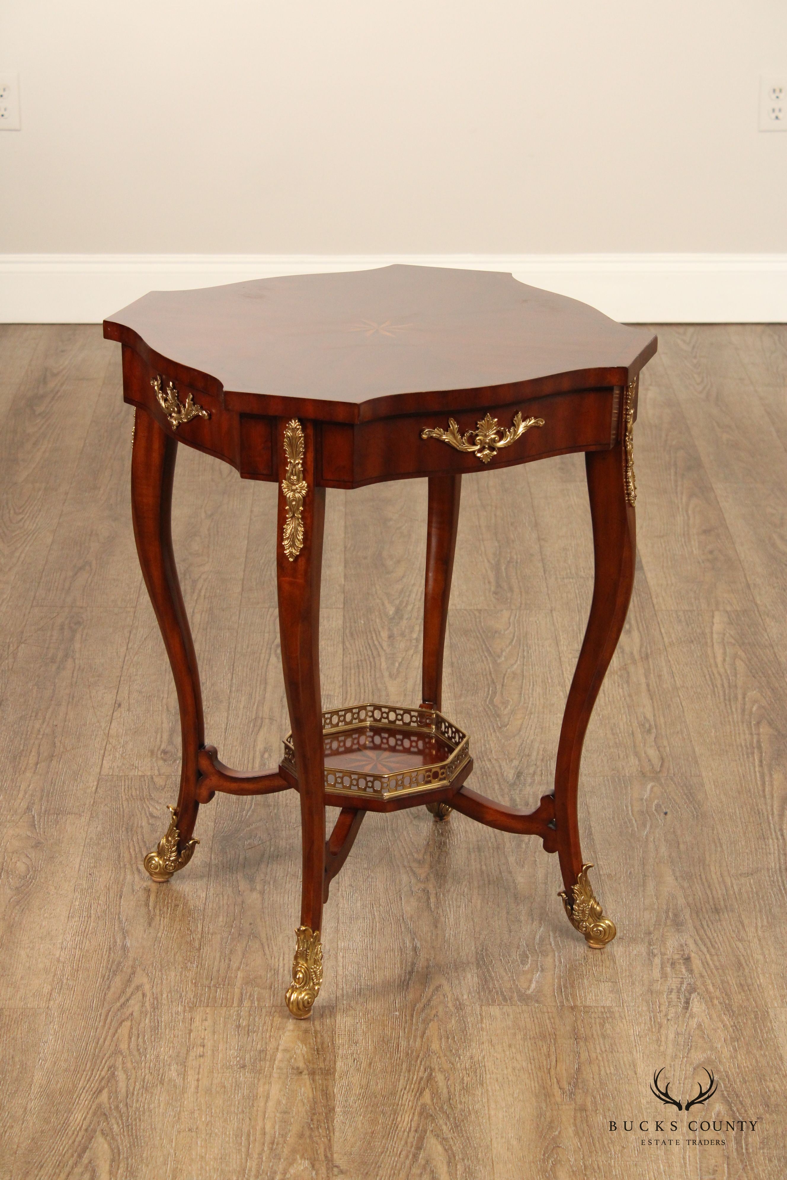 Maitland Smith French Régence Style Inlaid Mahogany Table