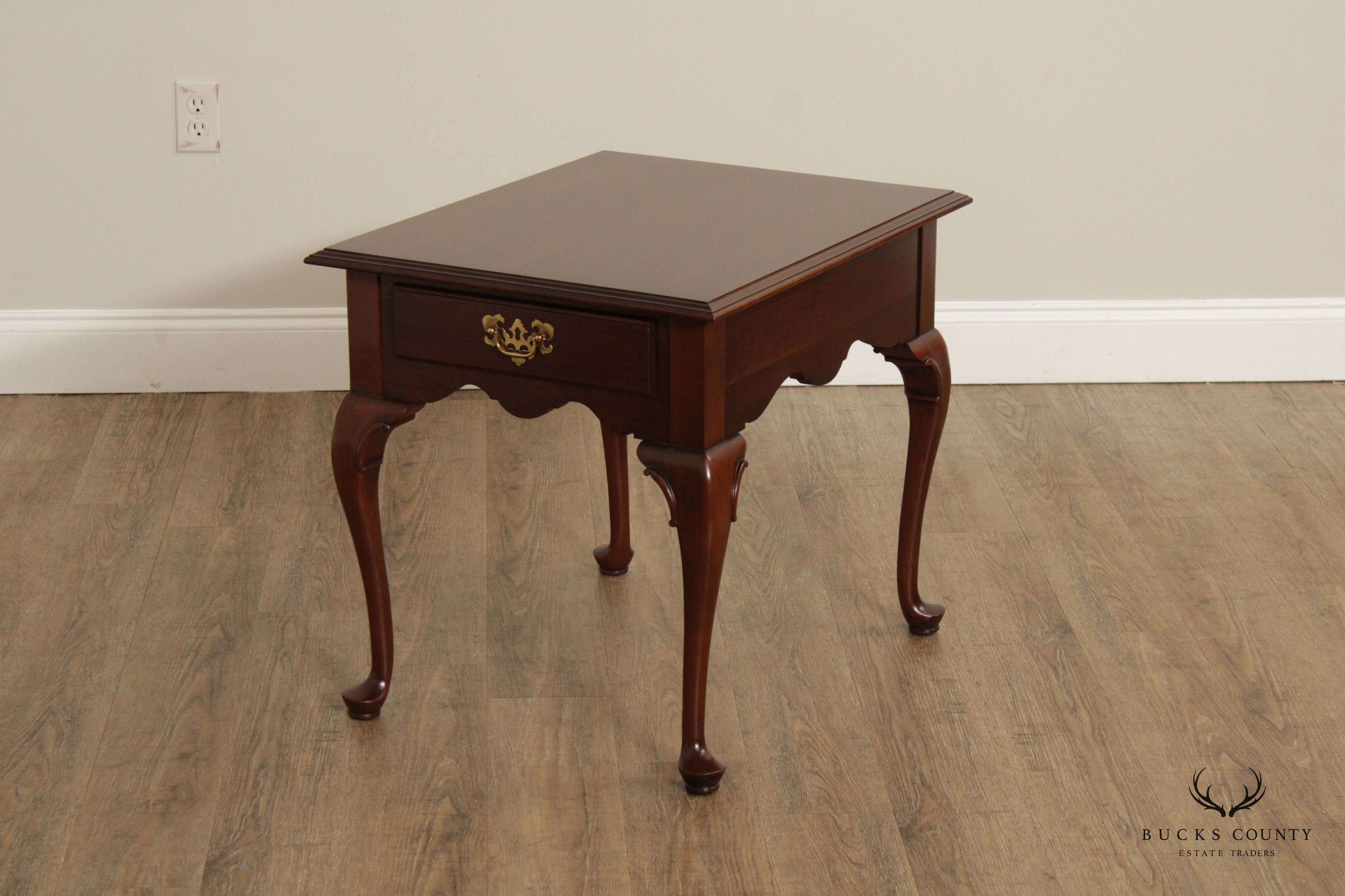 Ethan Allen 'Georgian Court' Queen Anne Style Cherry End Table