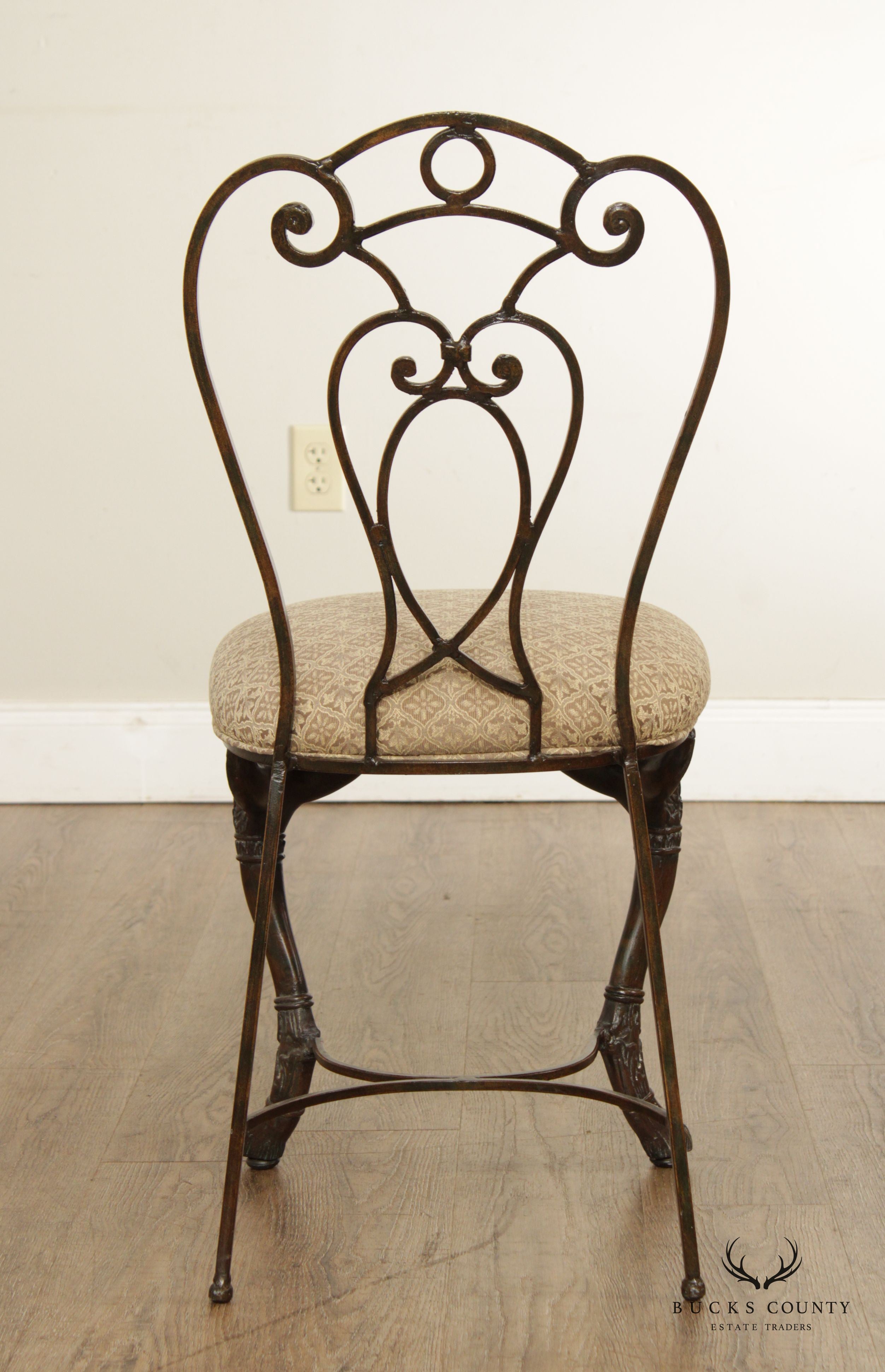 French Neoclassical Style Figural Carved Accent Chair