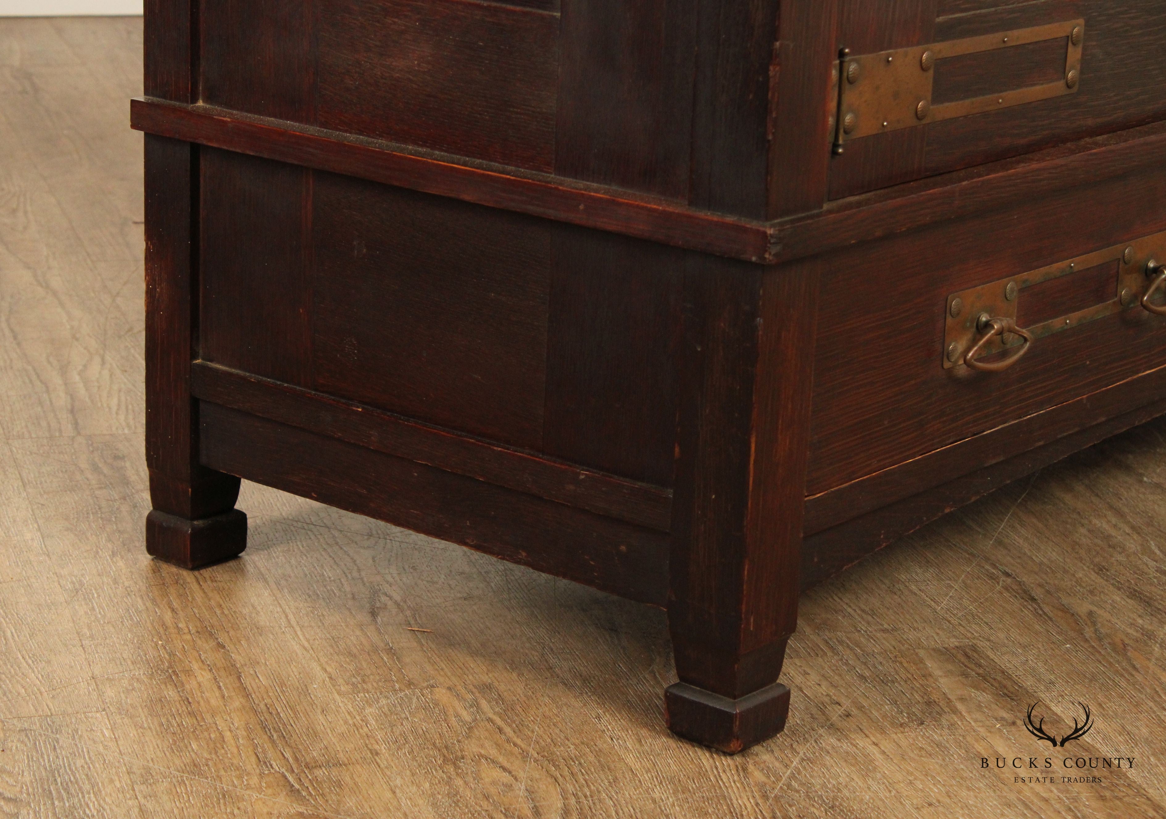 Antique American Arts And Crafts Period Oak Sideboard