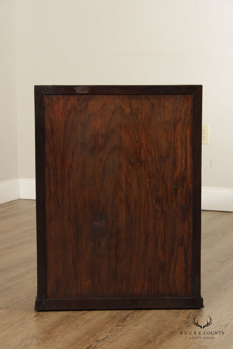 Antique Chinese Hardwood Campaign Apothecary Cabinet