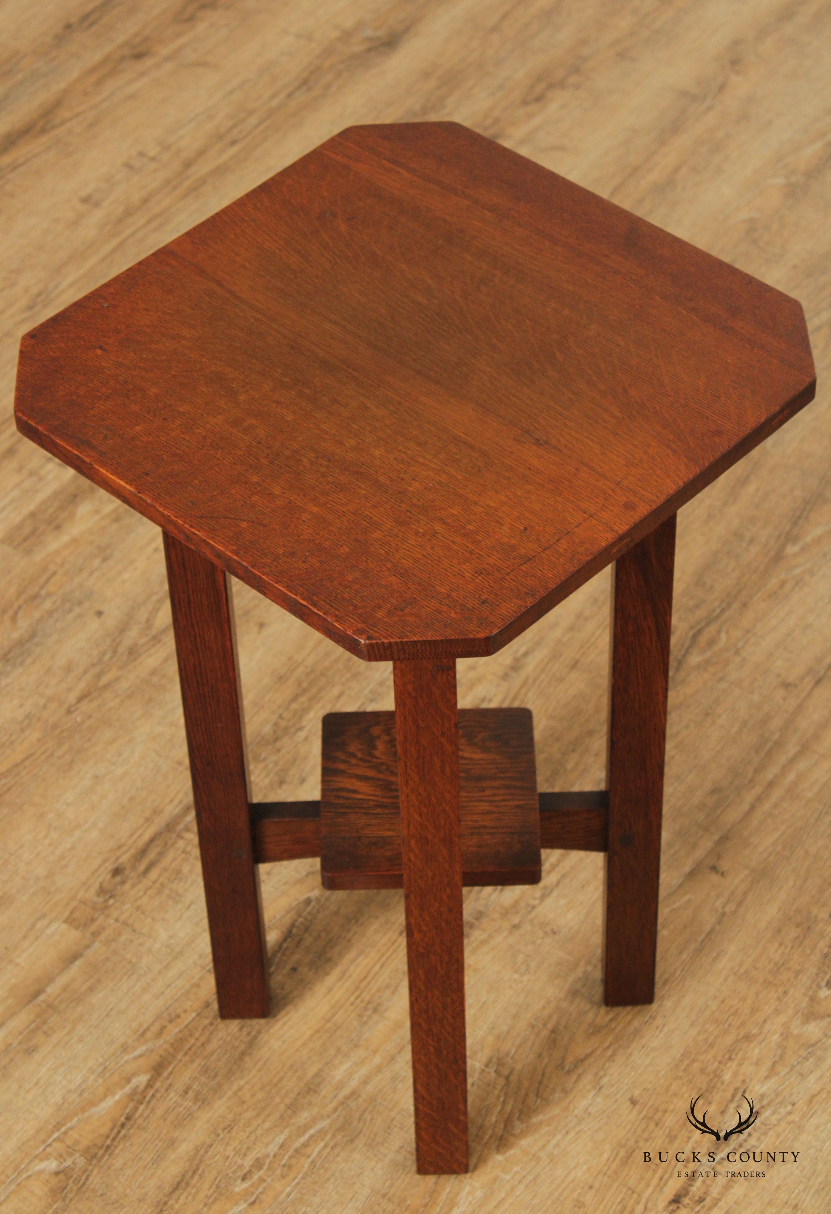 L & J G Stickley Antique Mission Oak Lamp Table