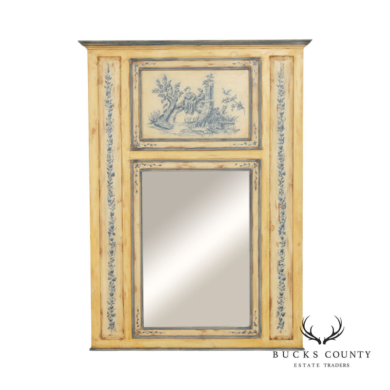 Habersham Plantation French Country Style Distress Painted Trumeau Mirror
