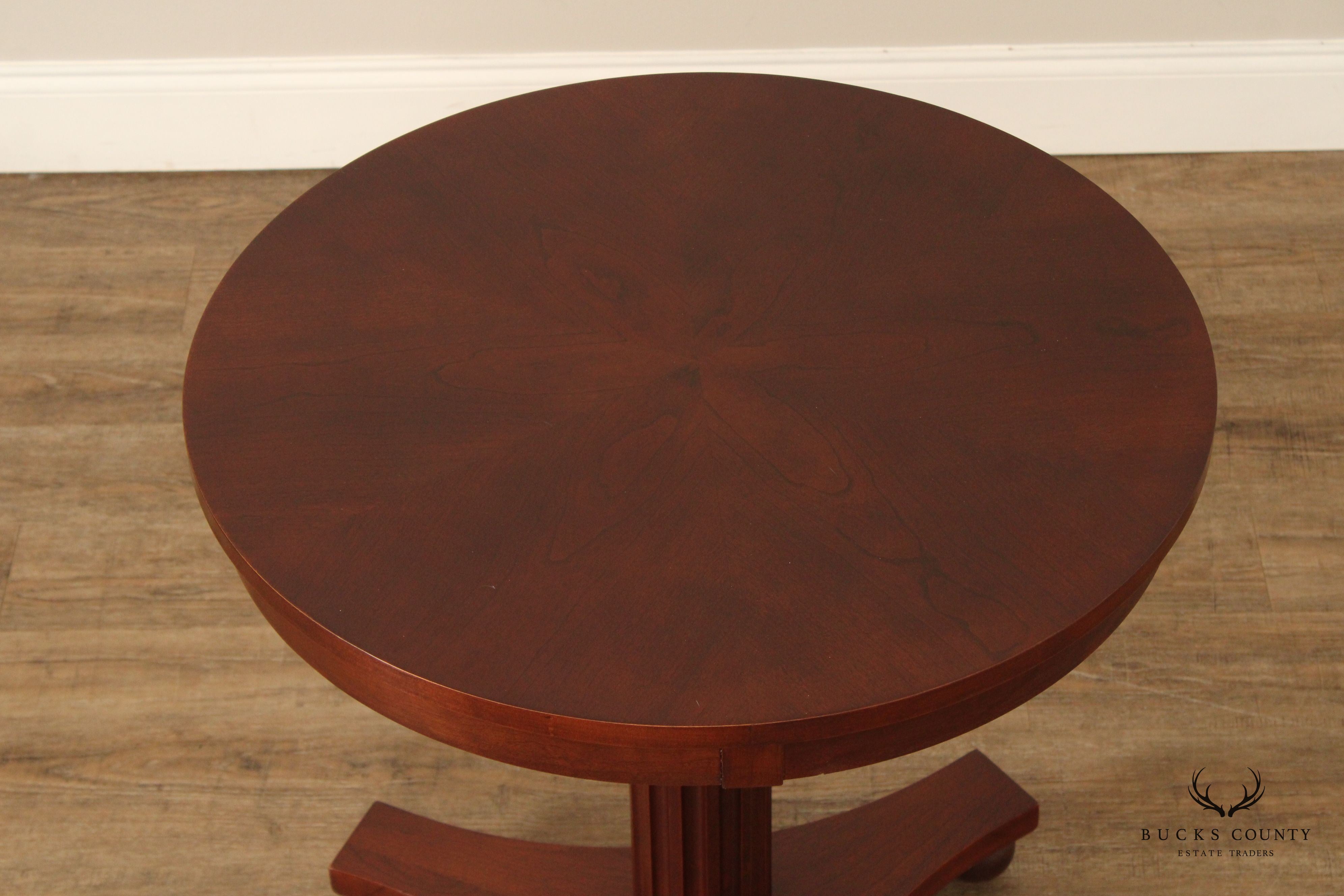 Ethan Allen 'Medallion' Collection Round Cherry Pedestal Side Table