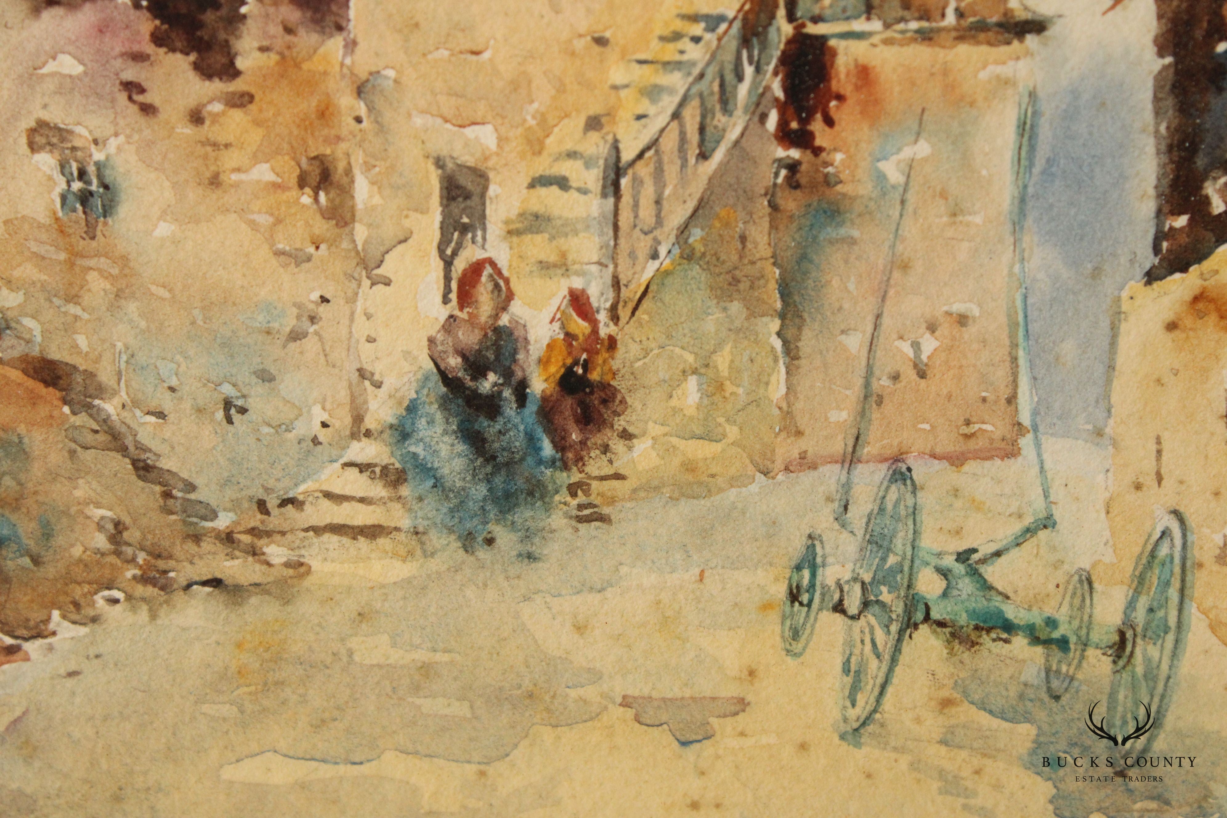 Impressionist Watercolor on Paper, by E. Thomas