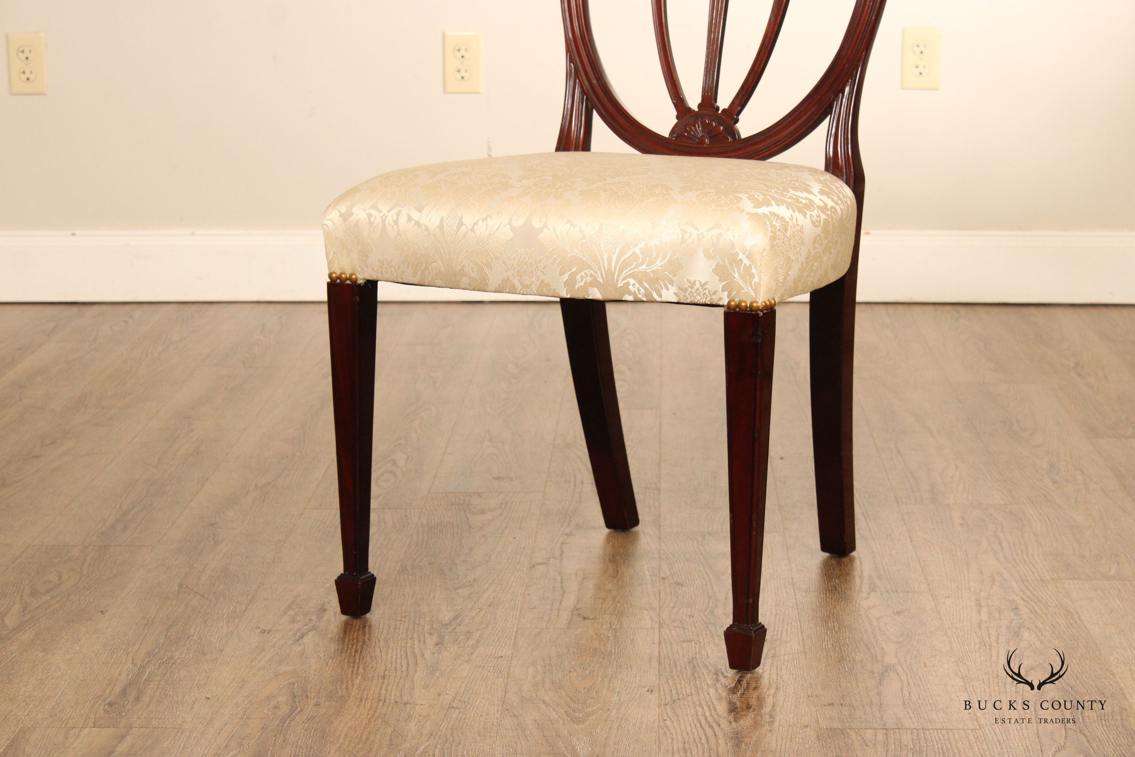 Kindel Hepplewhite Style Mahogany Shield Back Dining Side Chair