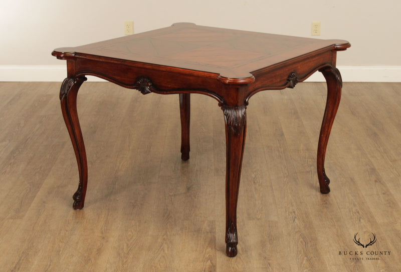 Henredon French Louis XV Style Carved Wood Card Table