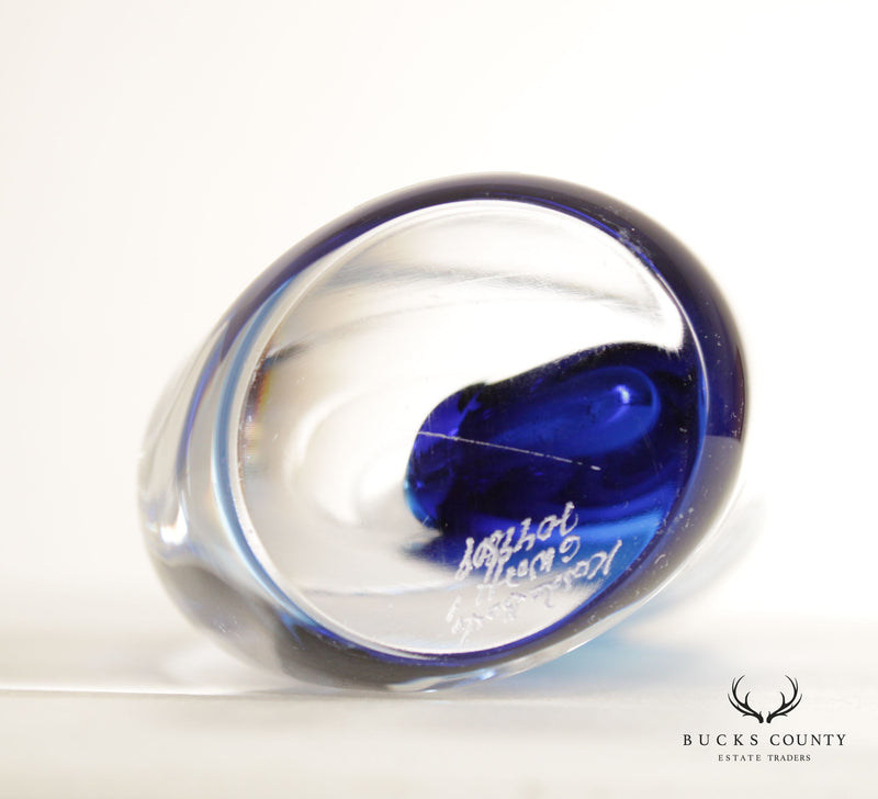 Kosta Boda Göran Wärff 'Sydney' Blue Art Glass Vase