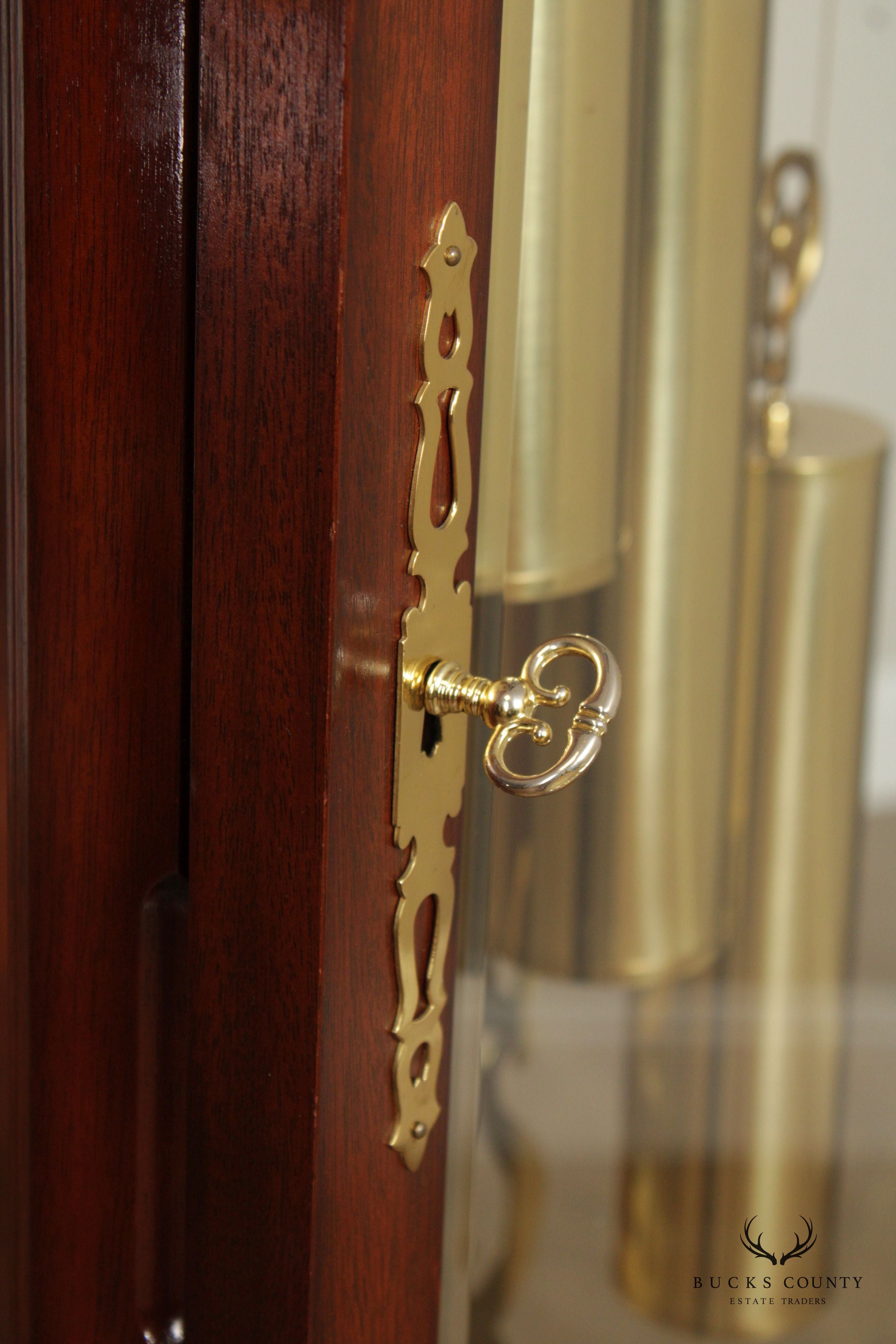 WK Sessions Mahogany and Burlwood Grandfather Clock