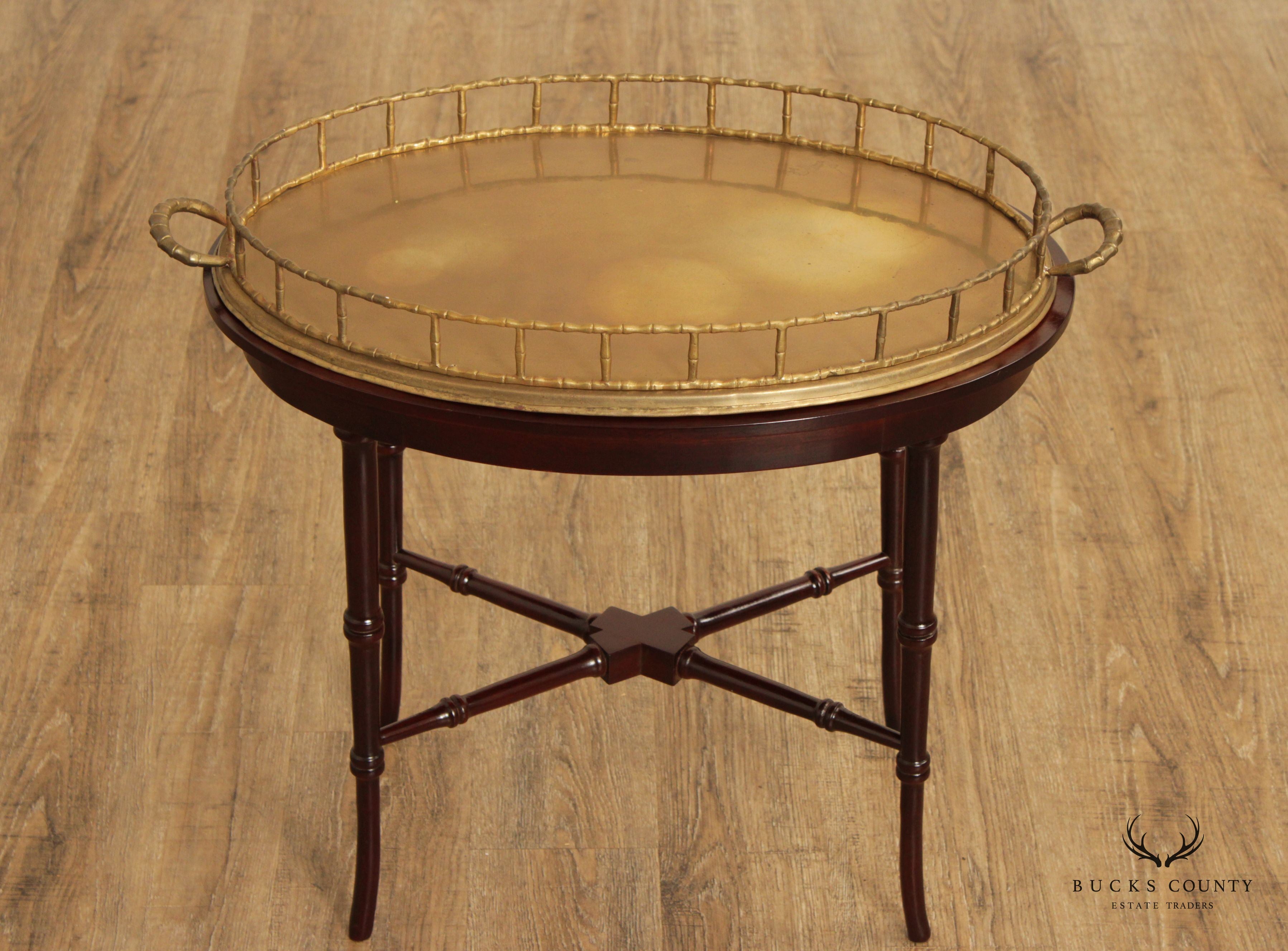 Regency Style Mahogany Brass Butler's Tray Table