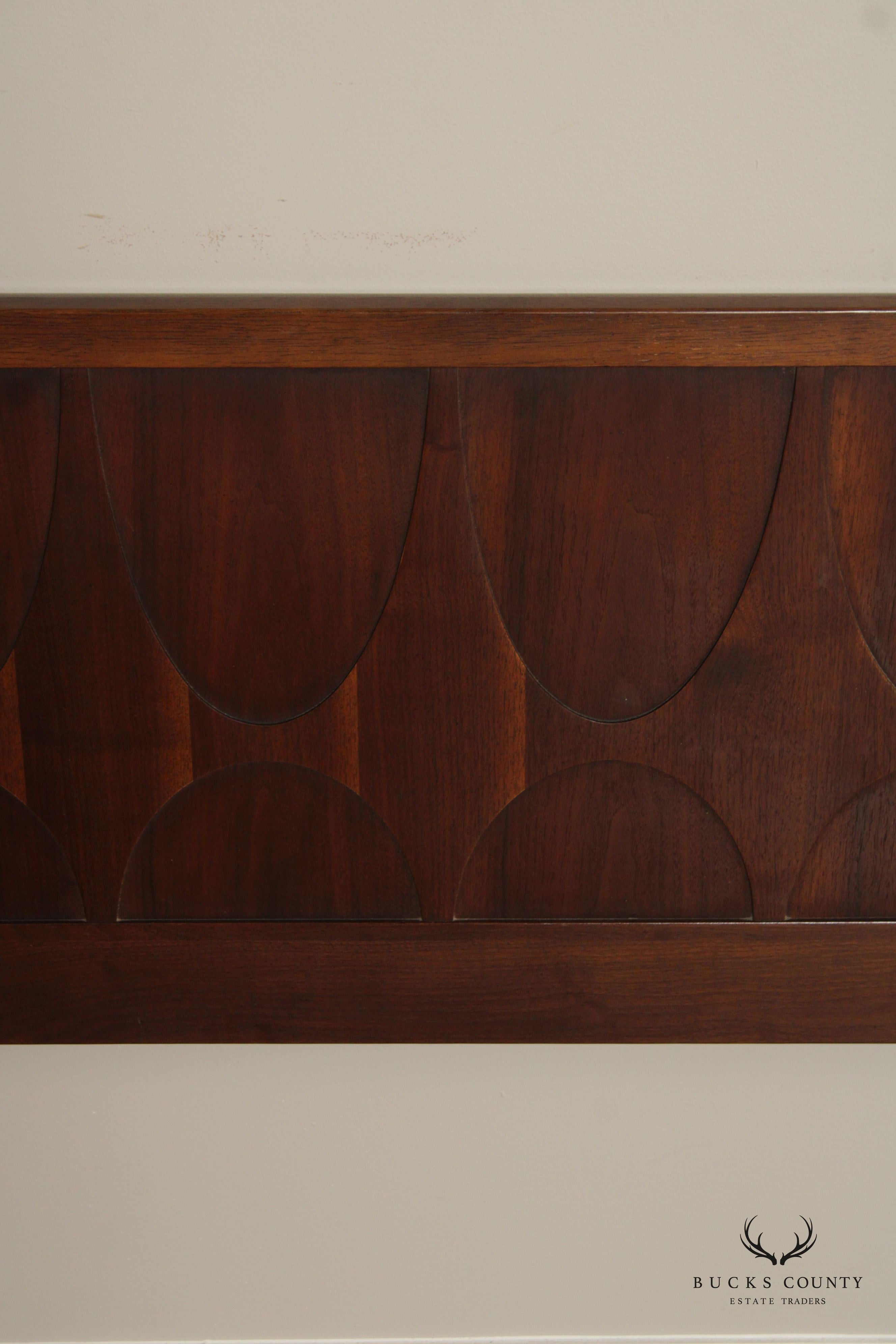 Broyhill Brasilia Mid Century Modern Queen Size Walnut Headboard