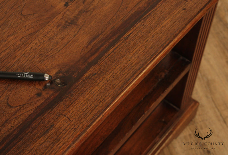 Rustic Hardwood 3 Tier Side Table