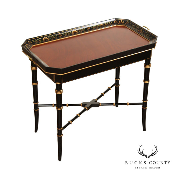 Kindel Furniture Varney & Sons Regency Painted Tray Tea Table