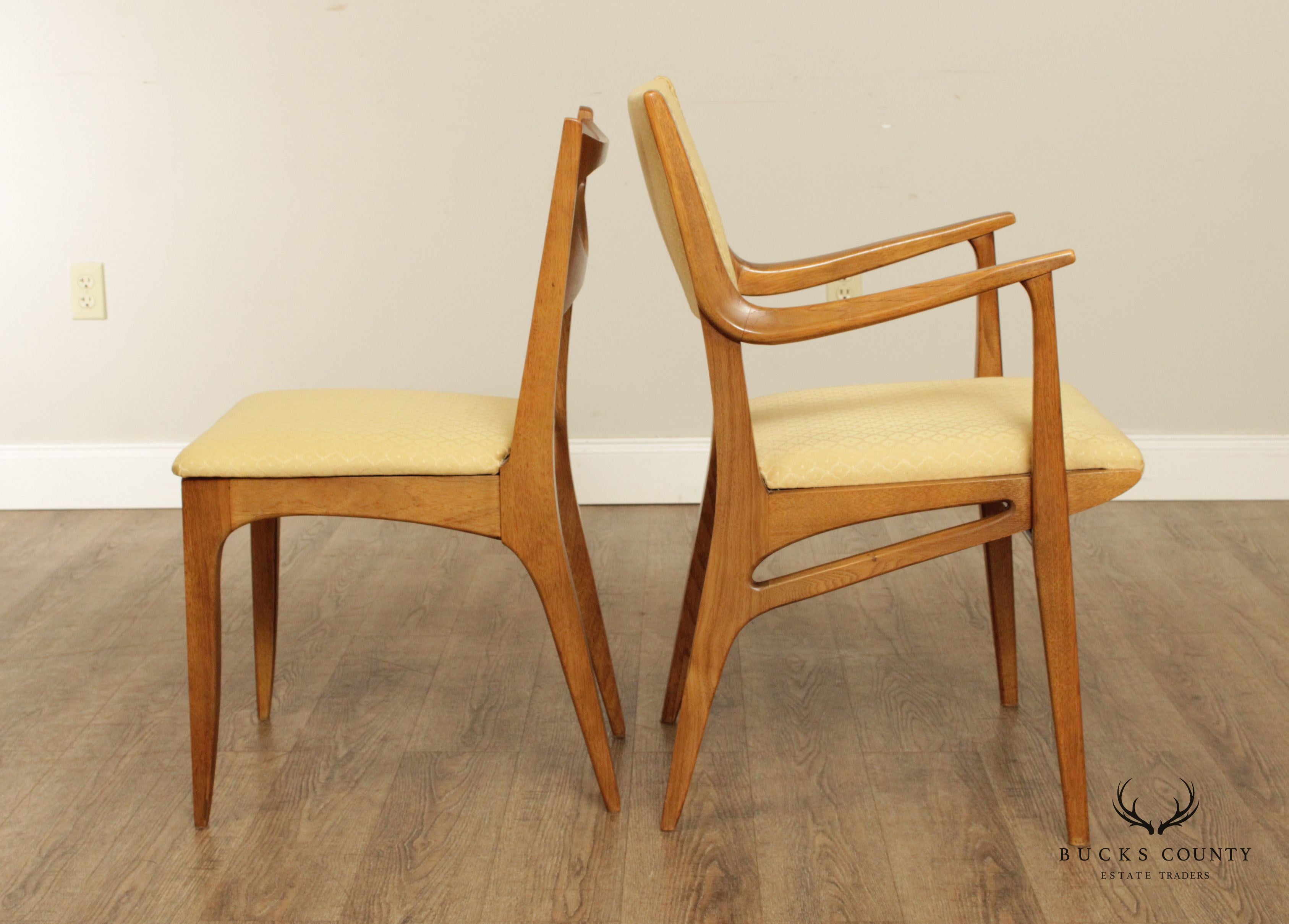 John Van Koert For Drexel Profile Mid Century Modern Set Four Dining Chairs