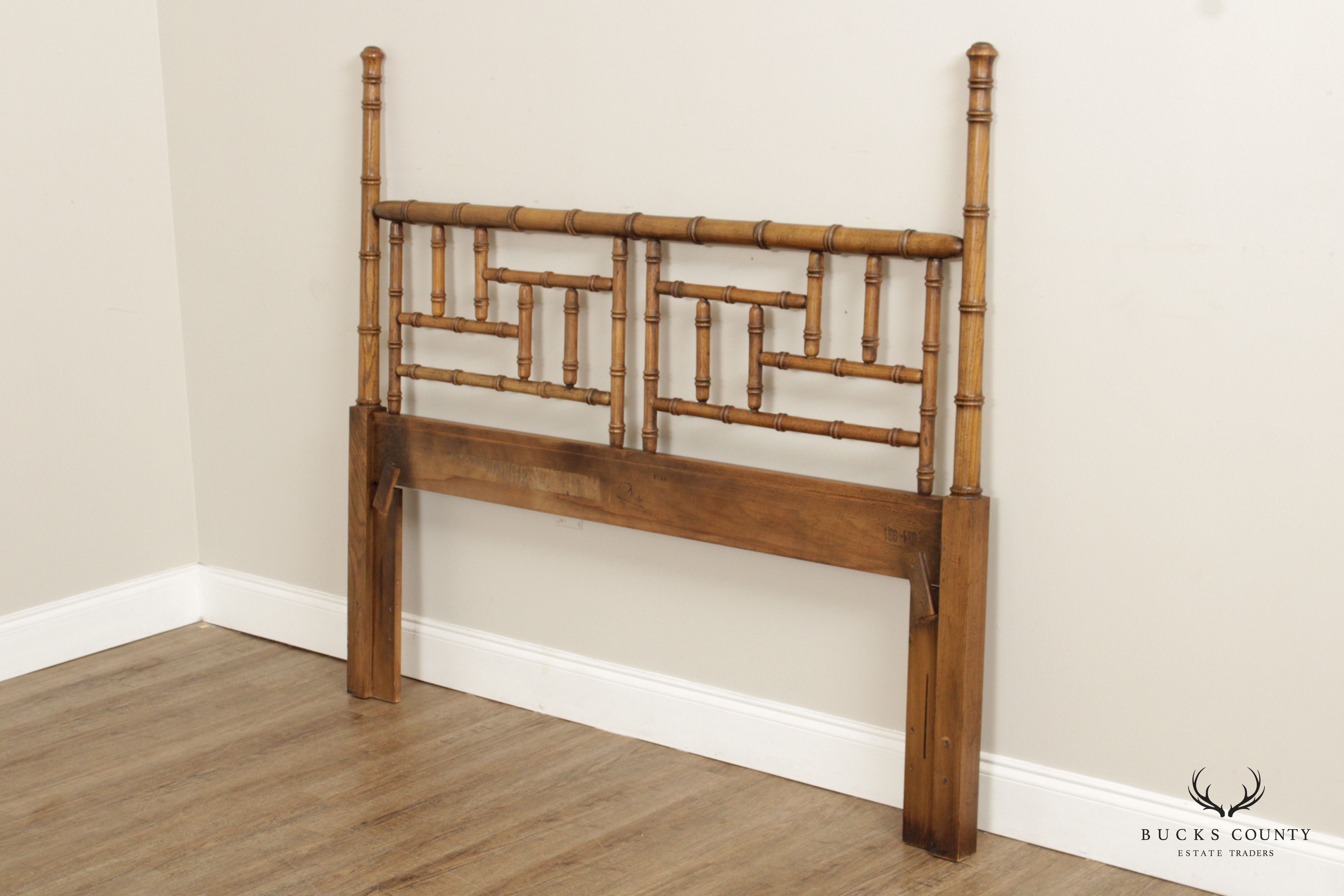 Dixie Chinese Chippendale Style Queen Size Faux Bamboo Headboard