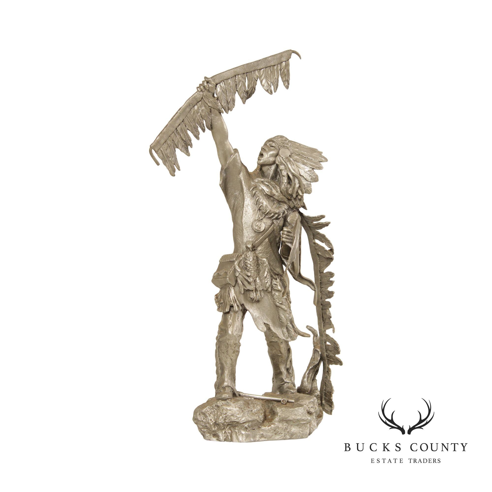 Jim Ponter Native American 'Blackfoot Chief' Pewter Statue