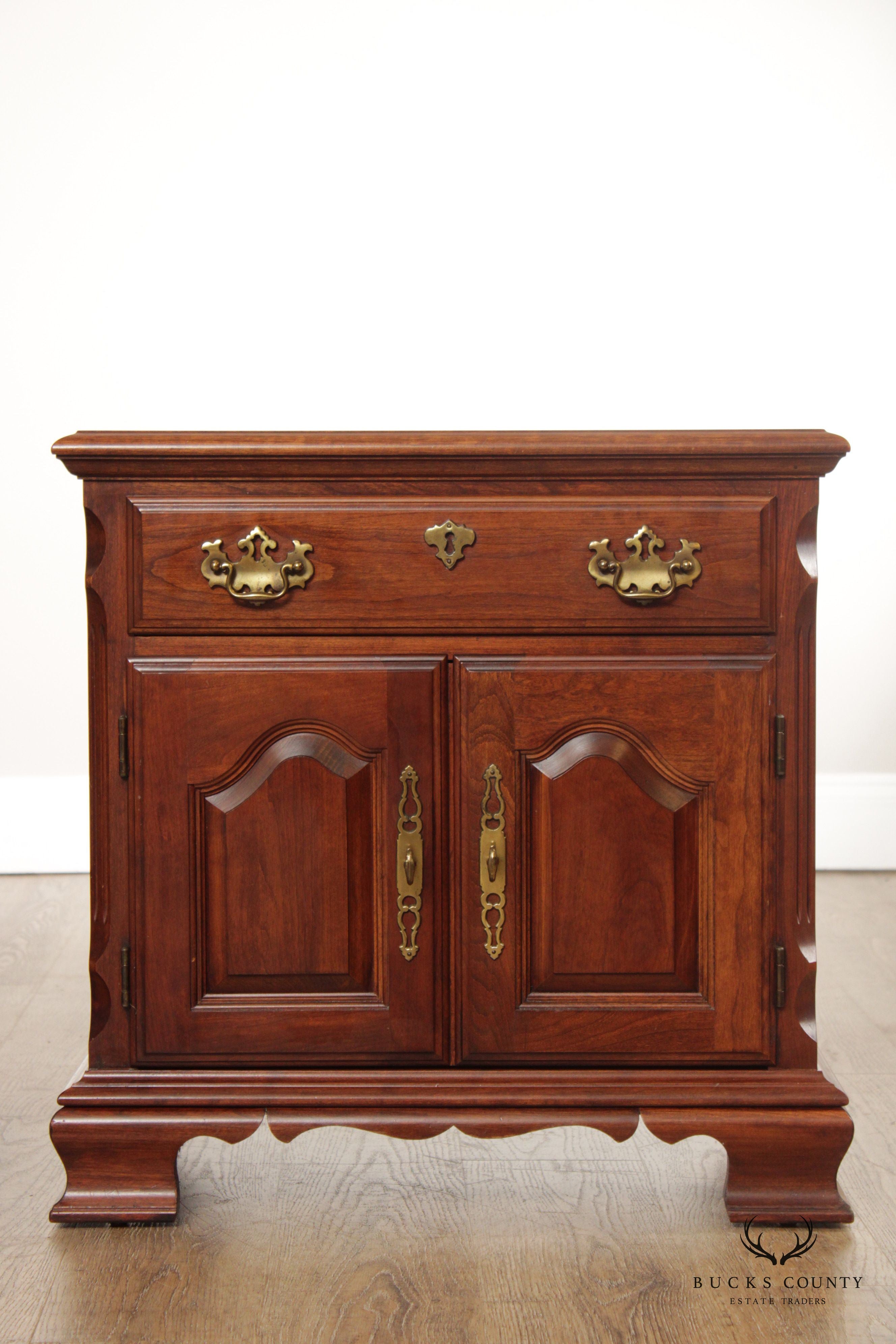 Pennsylvania House Chippendale Style Pair of Cherry Nightstands