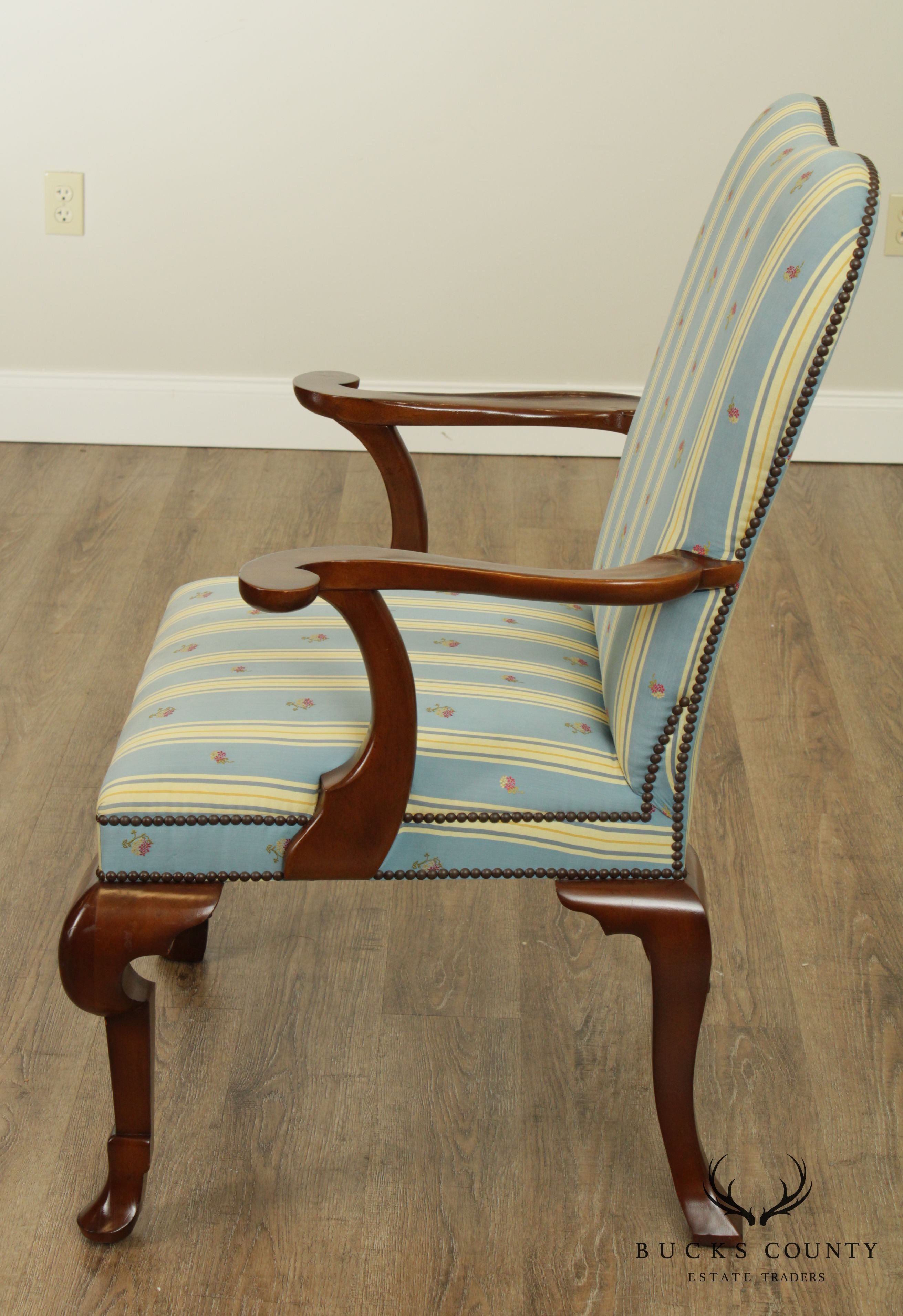 Baker Queen Anne Style Mahogany Armchair