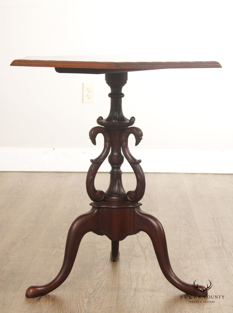 Antique Edwardian Mahogany Pedestal Side Table Bucks County Estate