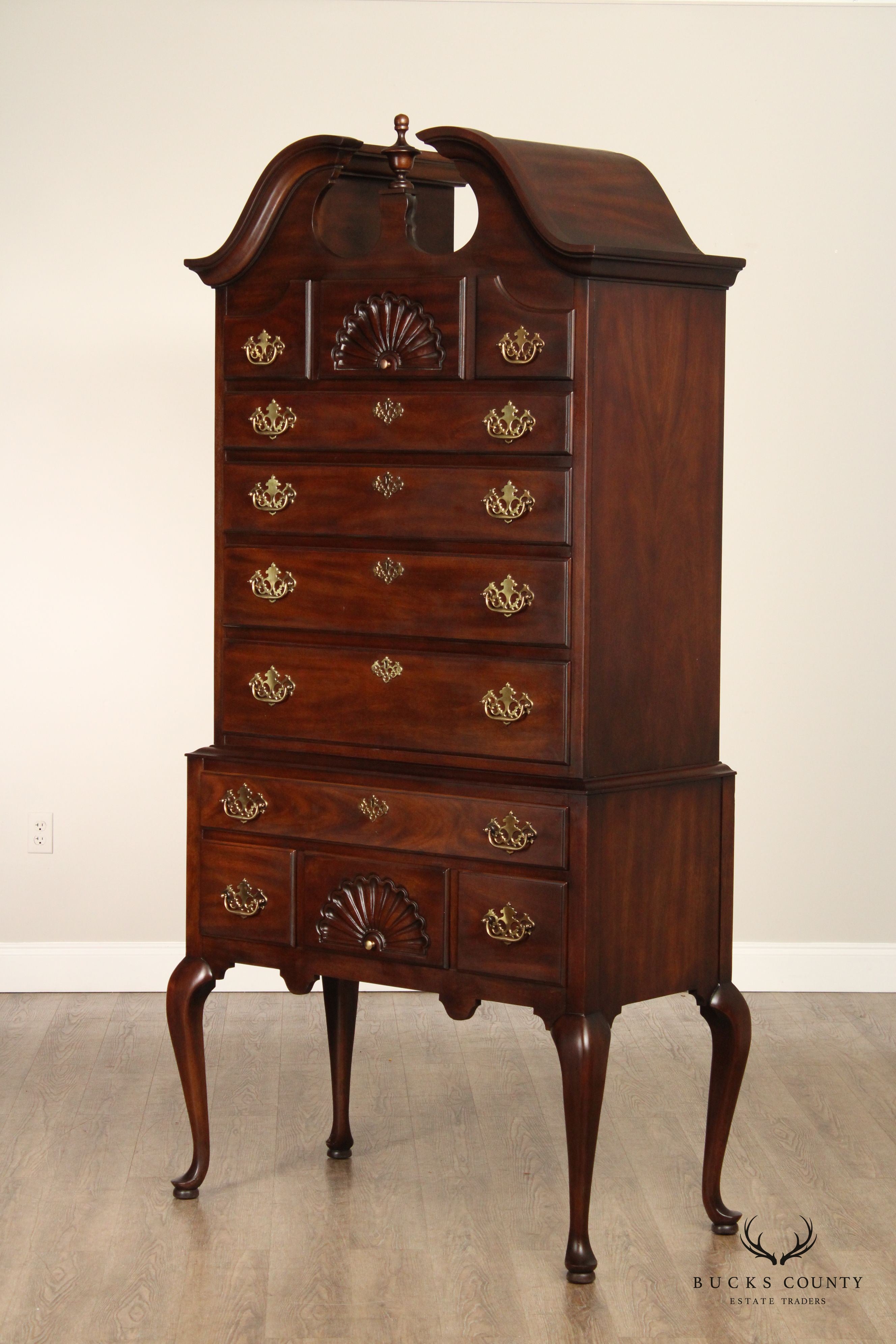 DREXEL 18TH CENTURY COLLECTION QUEEN ANNE TWO PIECE MAHOGANY HIGHBOY