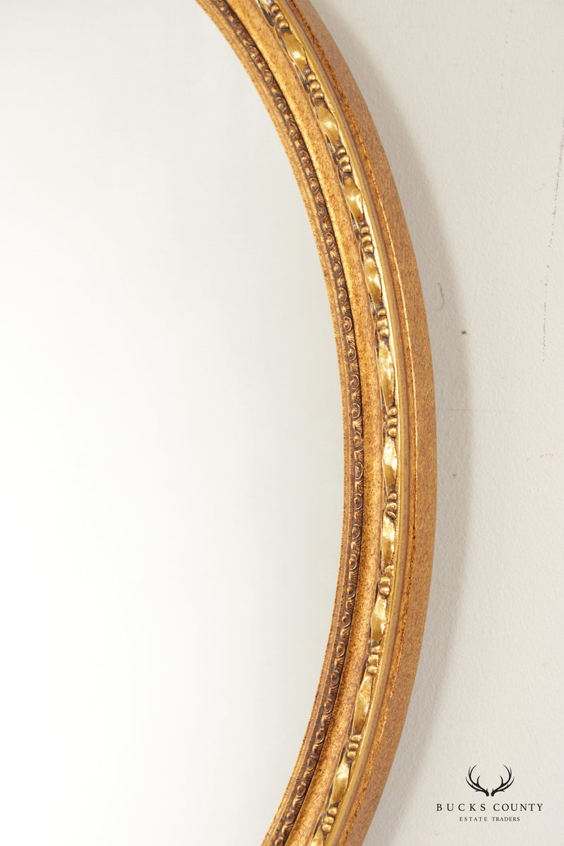 La Barge Hollywood Regency Style Oval Gold Painted Frame Mirror