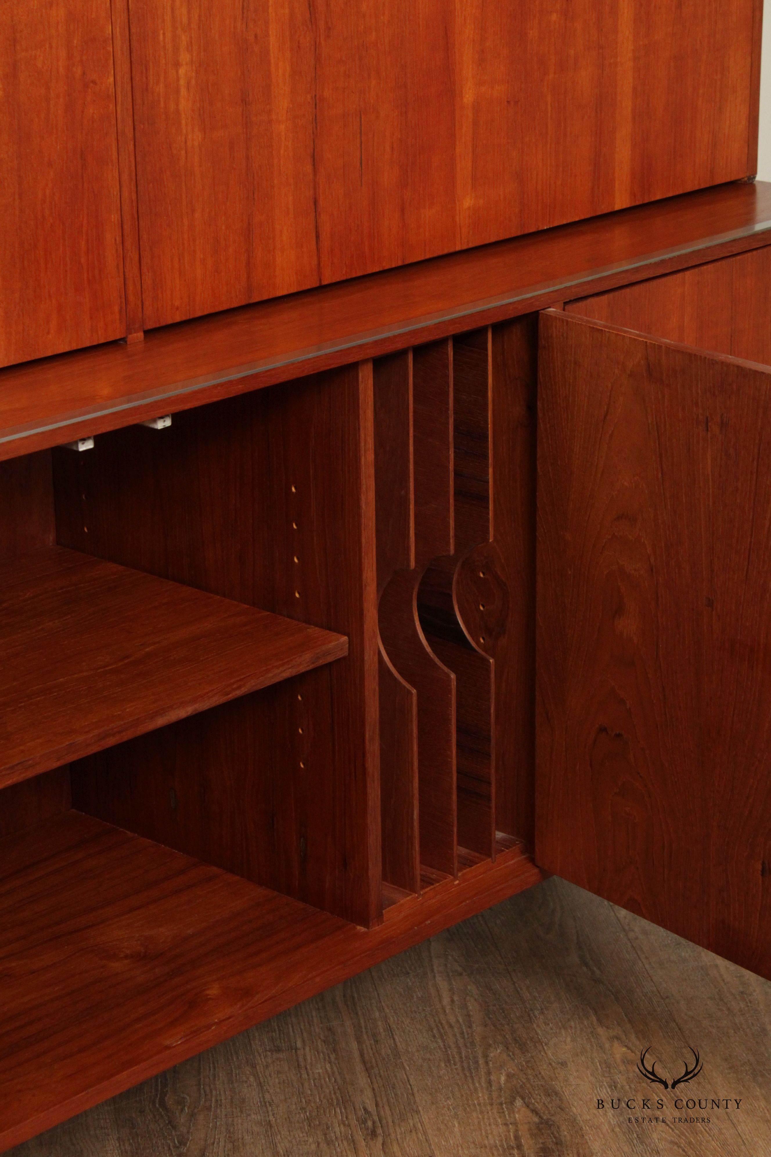 Mid Century Danish Modern Teak Bookcase Wall Unit