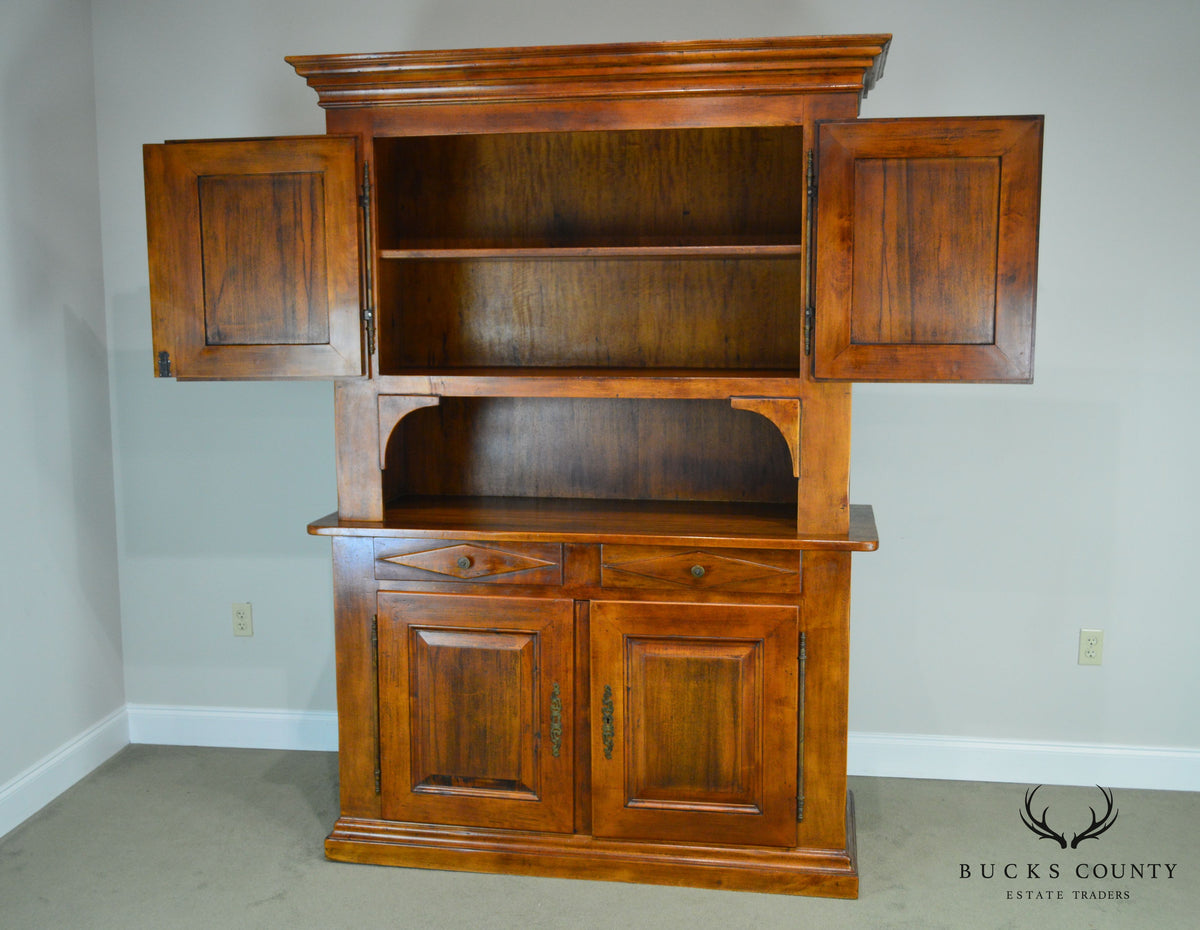 Italian Walnut Large Stepback Cupboard