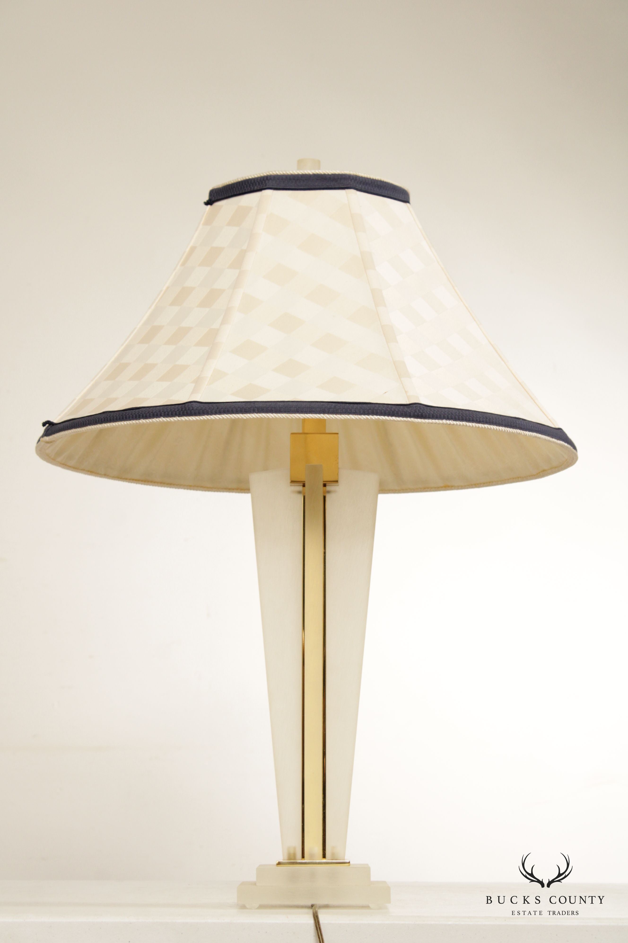 Frederick Cooper Art Deco Style Lucite Brass Table Lamp