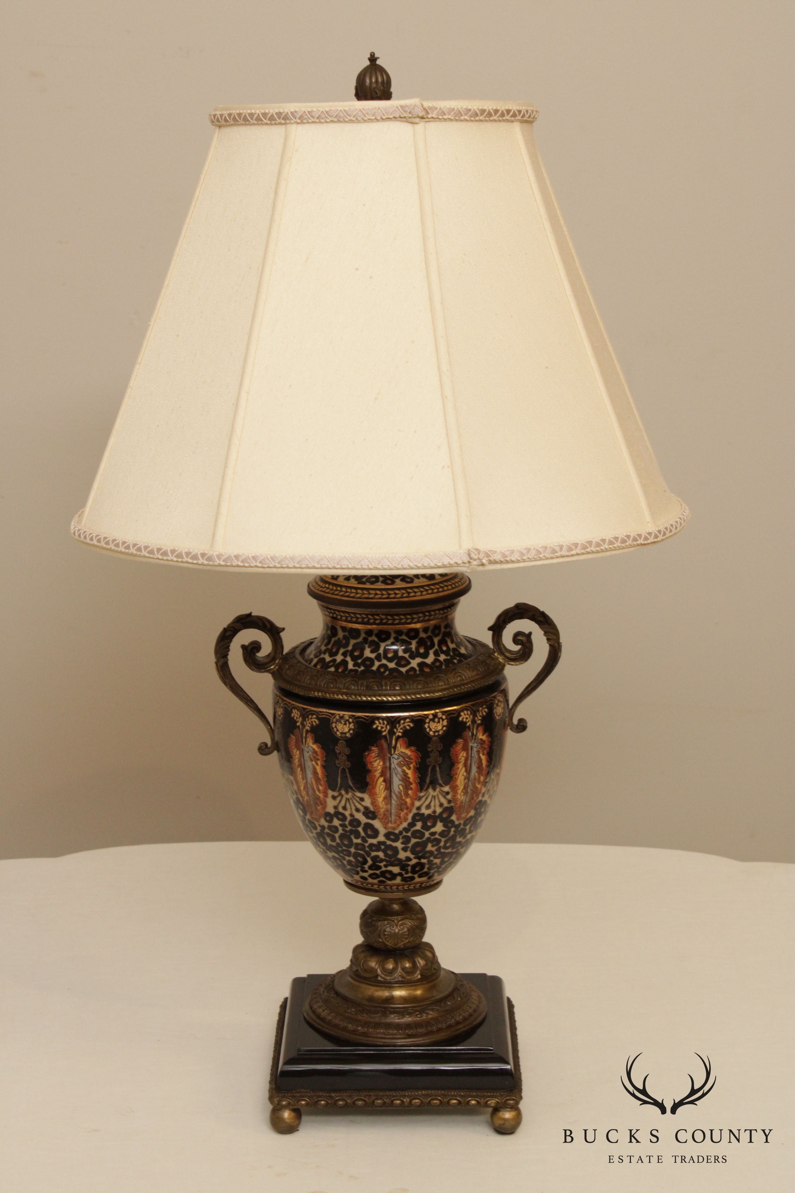 Venetian Style Painted Porcelain Urn Table Lamp