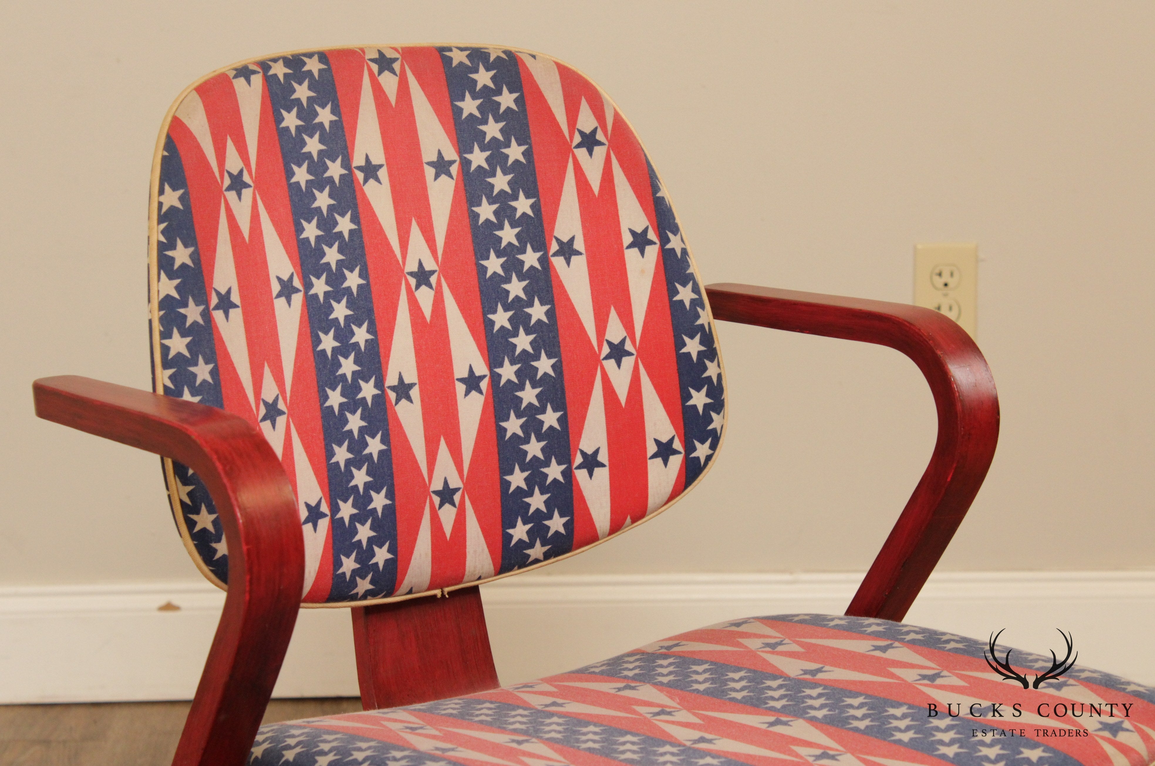 Thonet Mid Century Modern Bentwood Patriotic Armchair